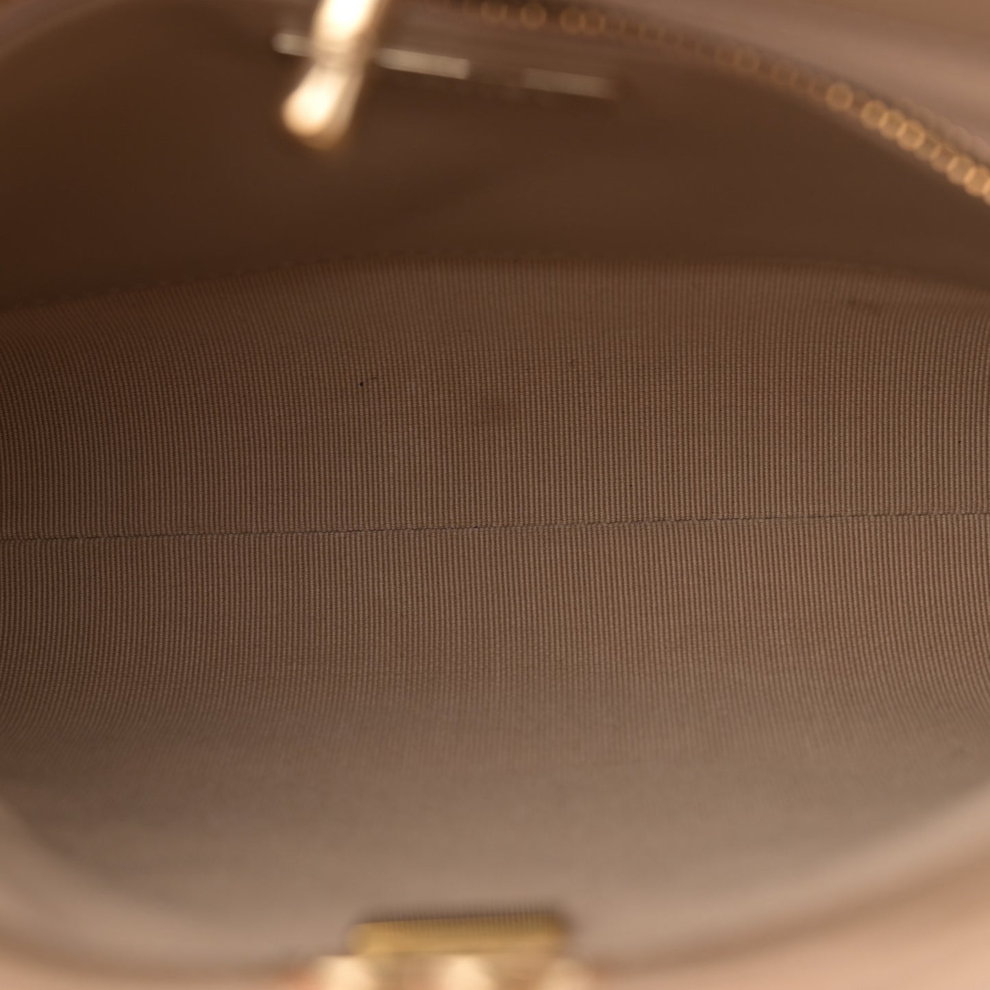 Shiny Crumpled Calfskin Quilted Mini 31 Shopping Bag Dark Beige
