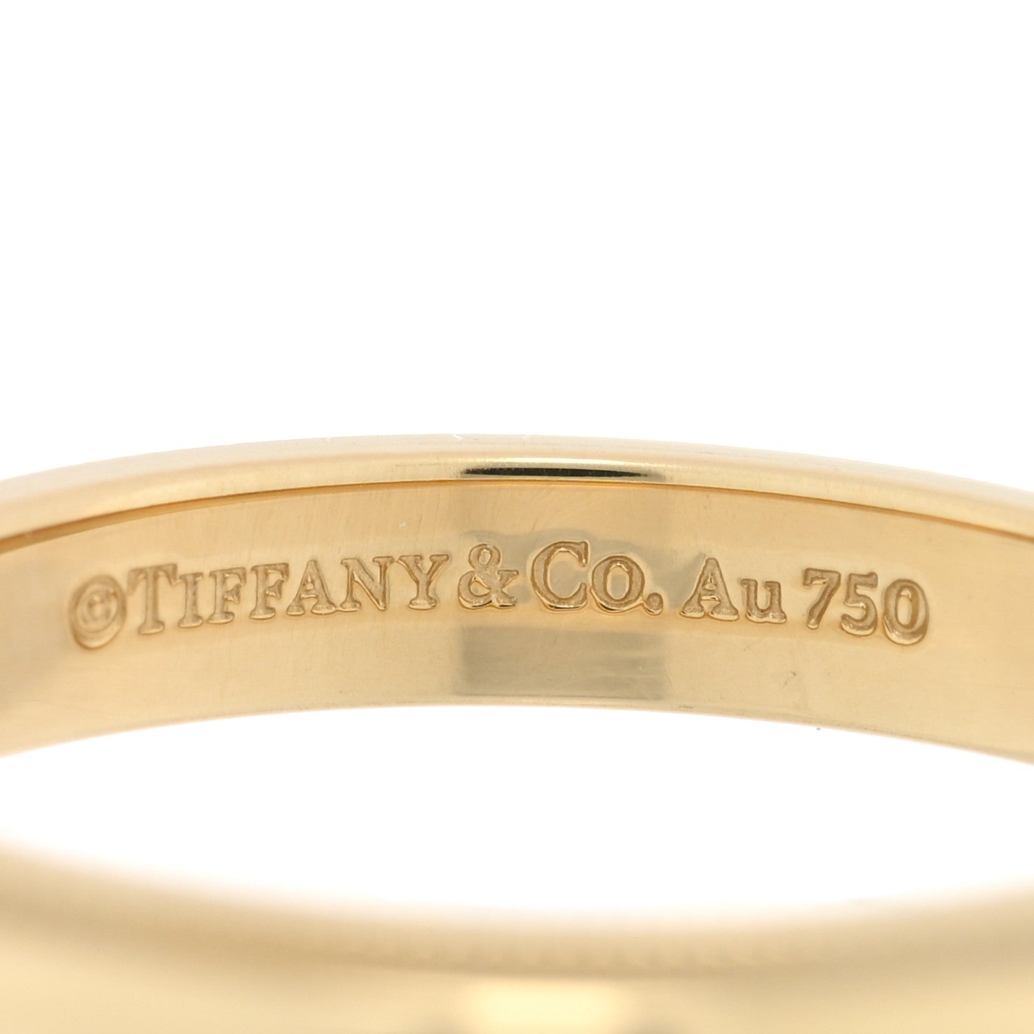 Tiffany 18K Yellow Gold 3mm Milgrain Wedding Band Ring 54 6.75 4 of 5