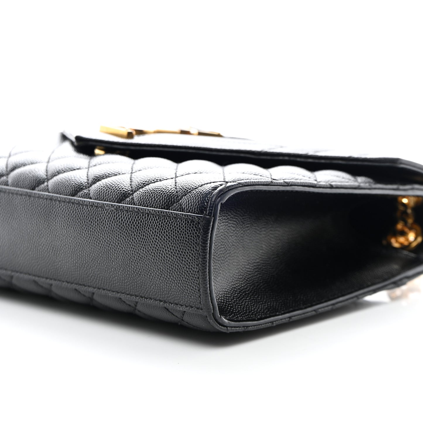 Grain De Poudre Textured Mixed Matelasse Triquilt Medium Monogram Satchel Black