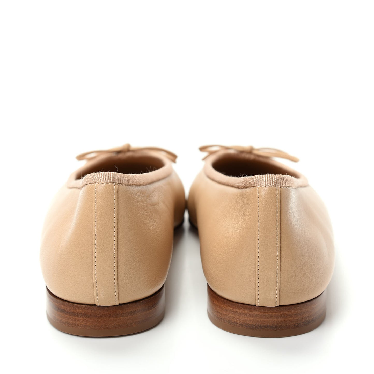 Lambskin CC Cap Toe Ballerina Flats 40.5 Beige