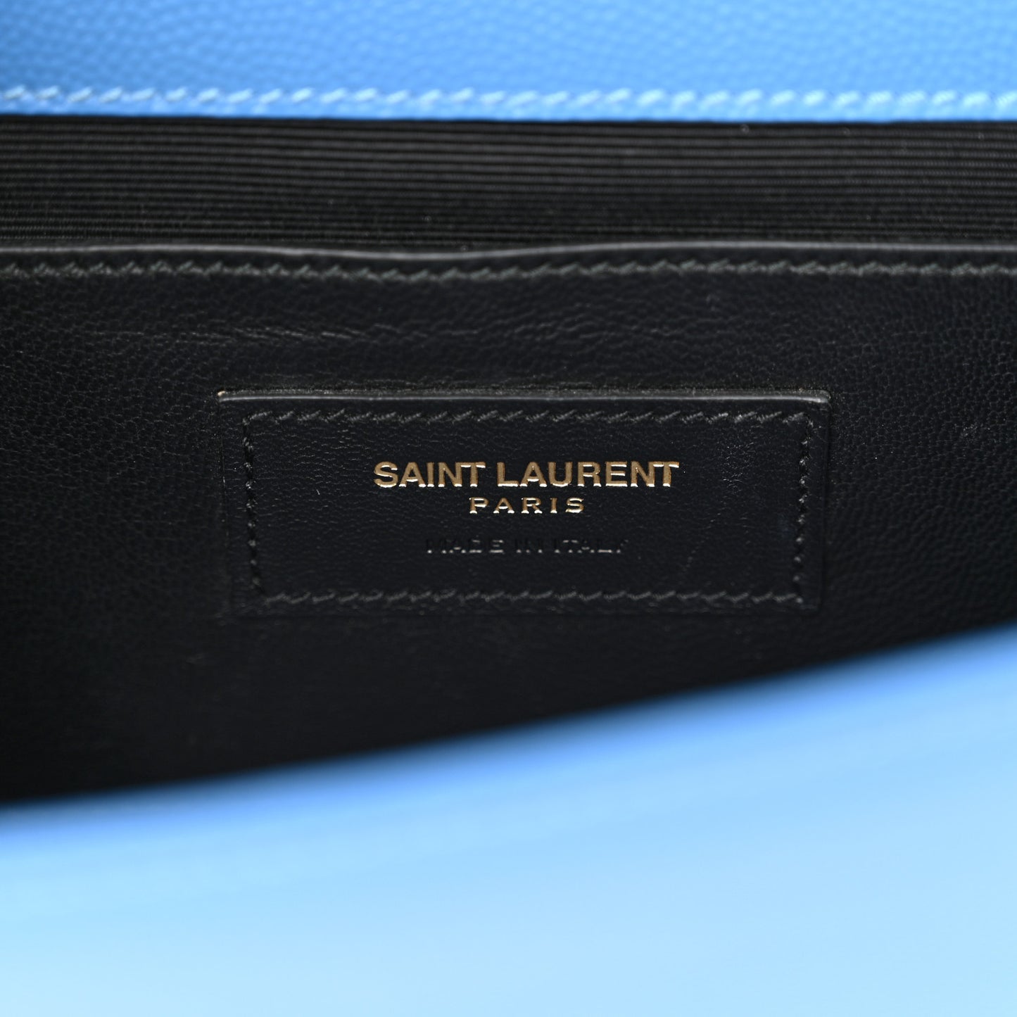 Grain De Poudre Classic Kate Monogram Clutch Blue Clair