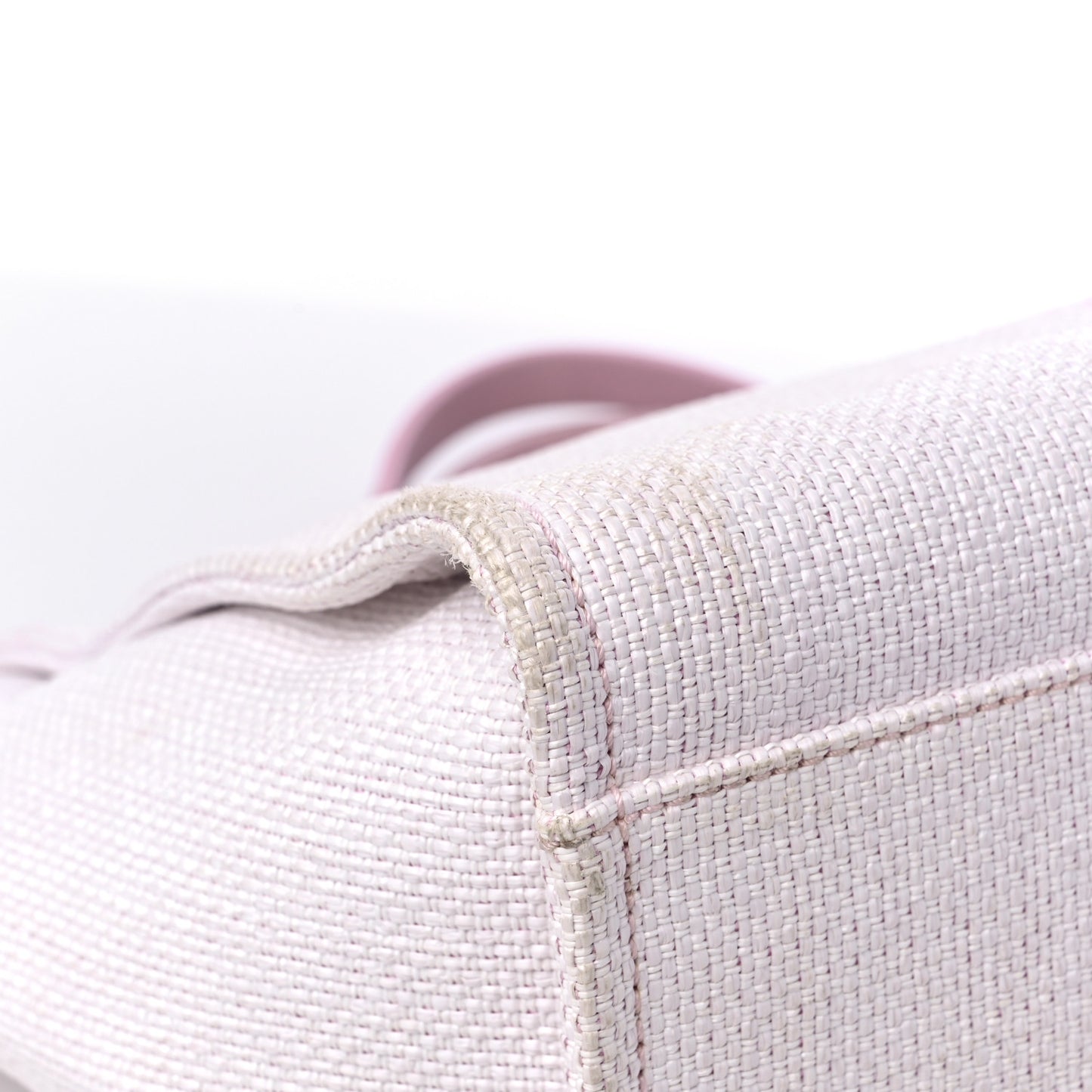 Woven Straw Raffia Medium Deauville Tote Pink