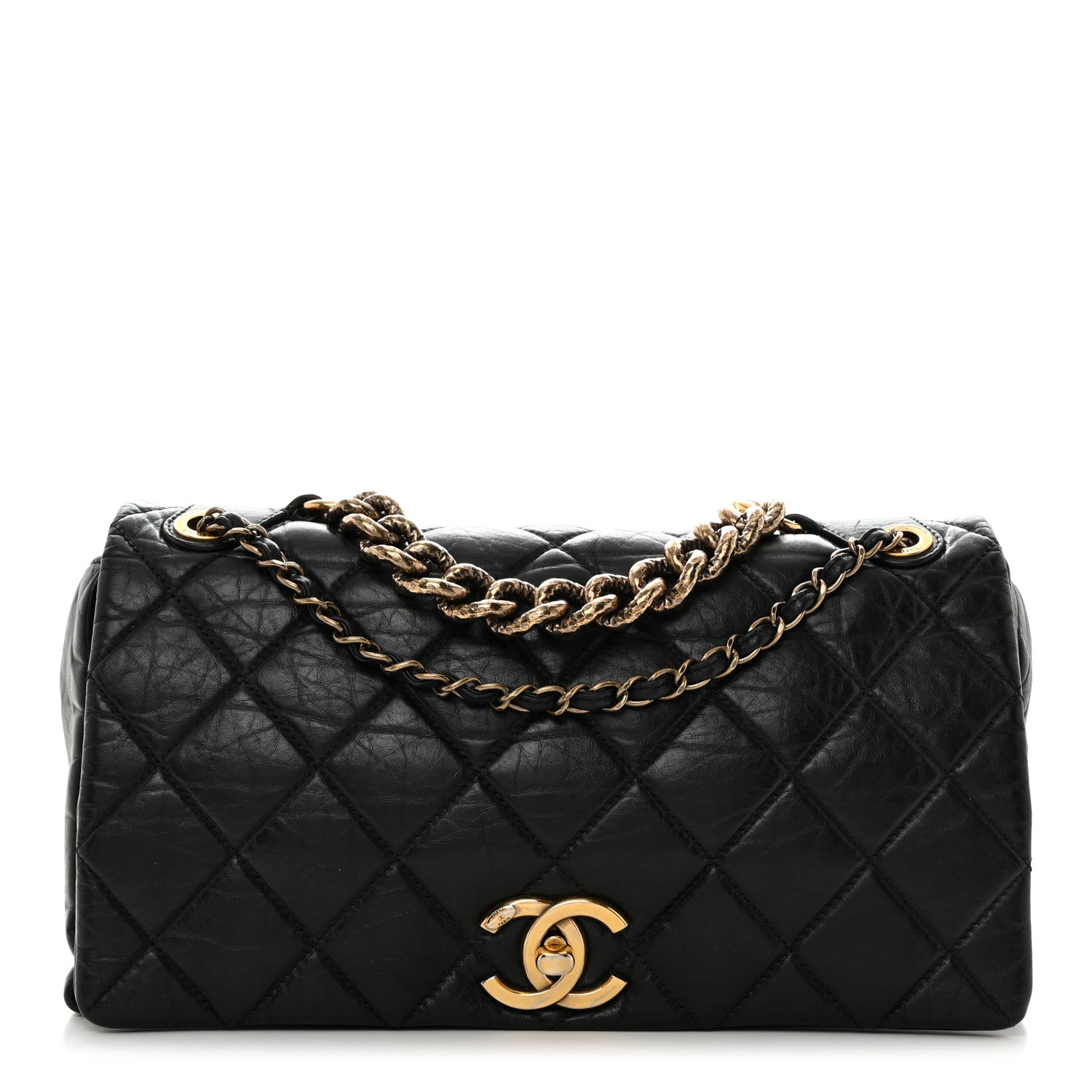 Chanel Aged Calfskin Quilted Small Pondichery Flap Black 1 of 10