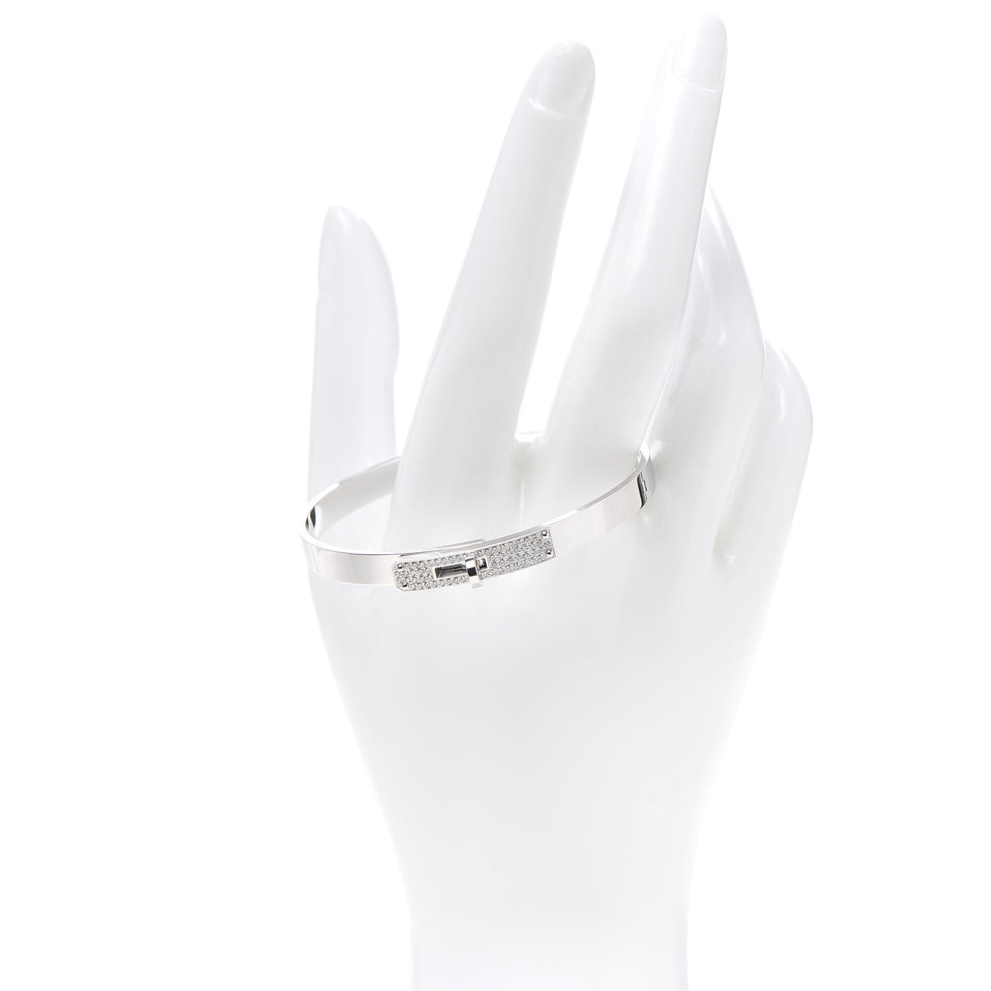 18K White Gold Diamond PM Kelly Pave Bracelet SH