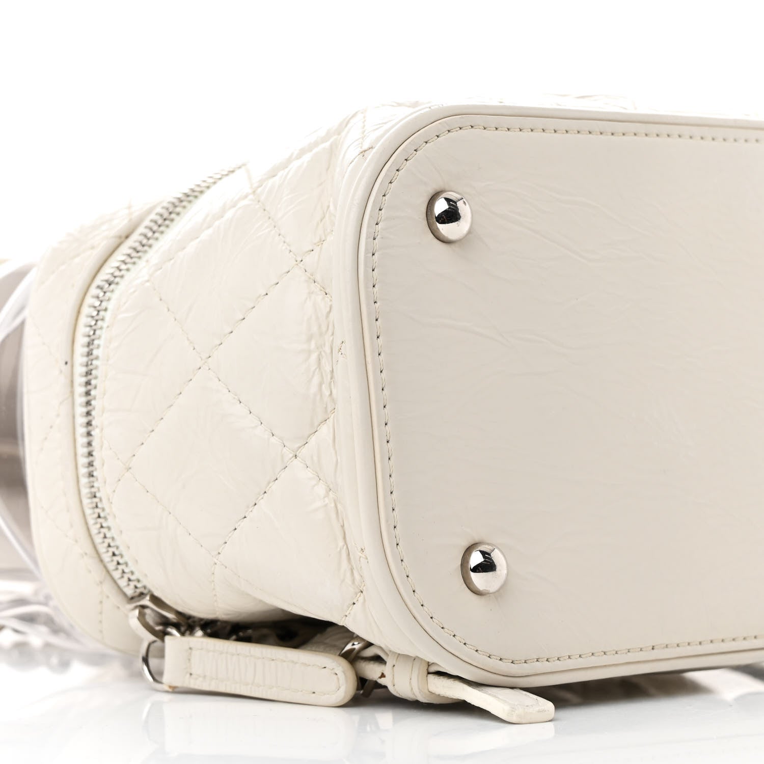 Chanel Crumpled Calfskin PVC Quilted Backpack White 9 of 15