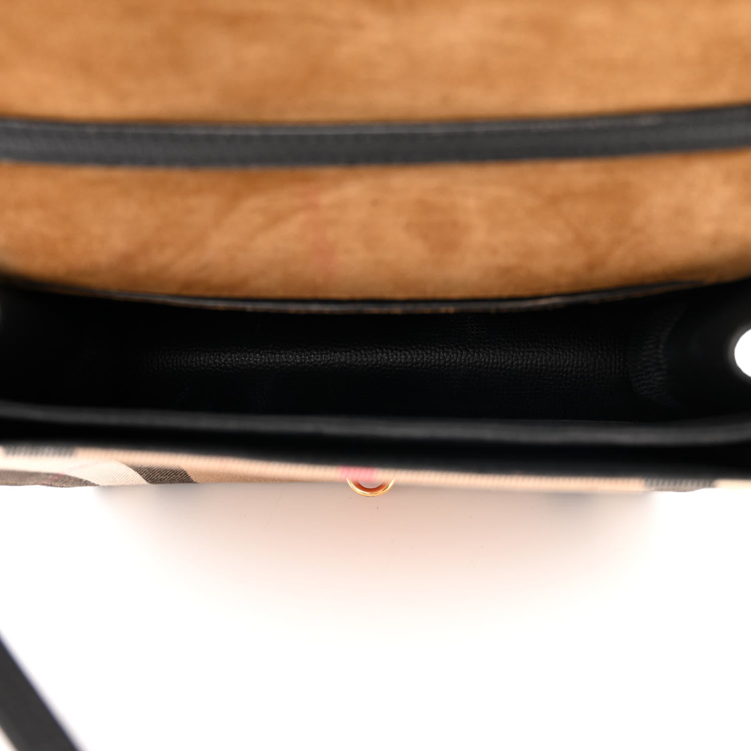 Burberry Derby Calfskin House Check Small Macken Crossbody Bag Black 5 of 11