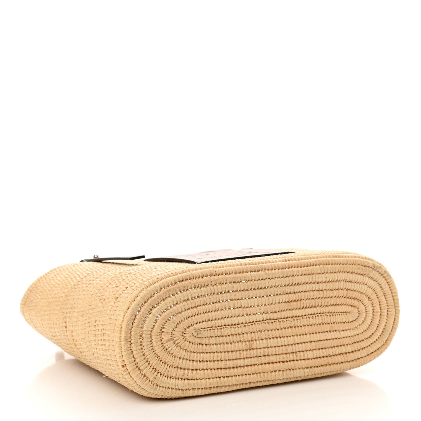 Raffia Small Square Basket Tote Bag Natural Tan