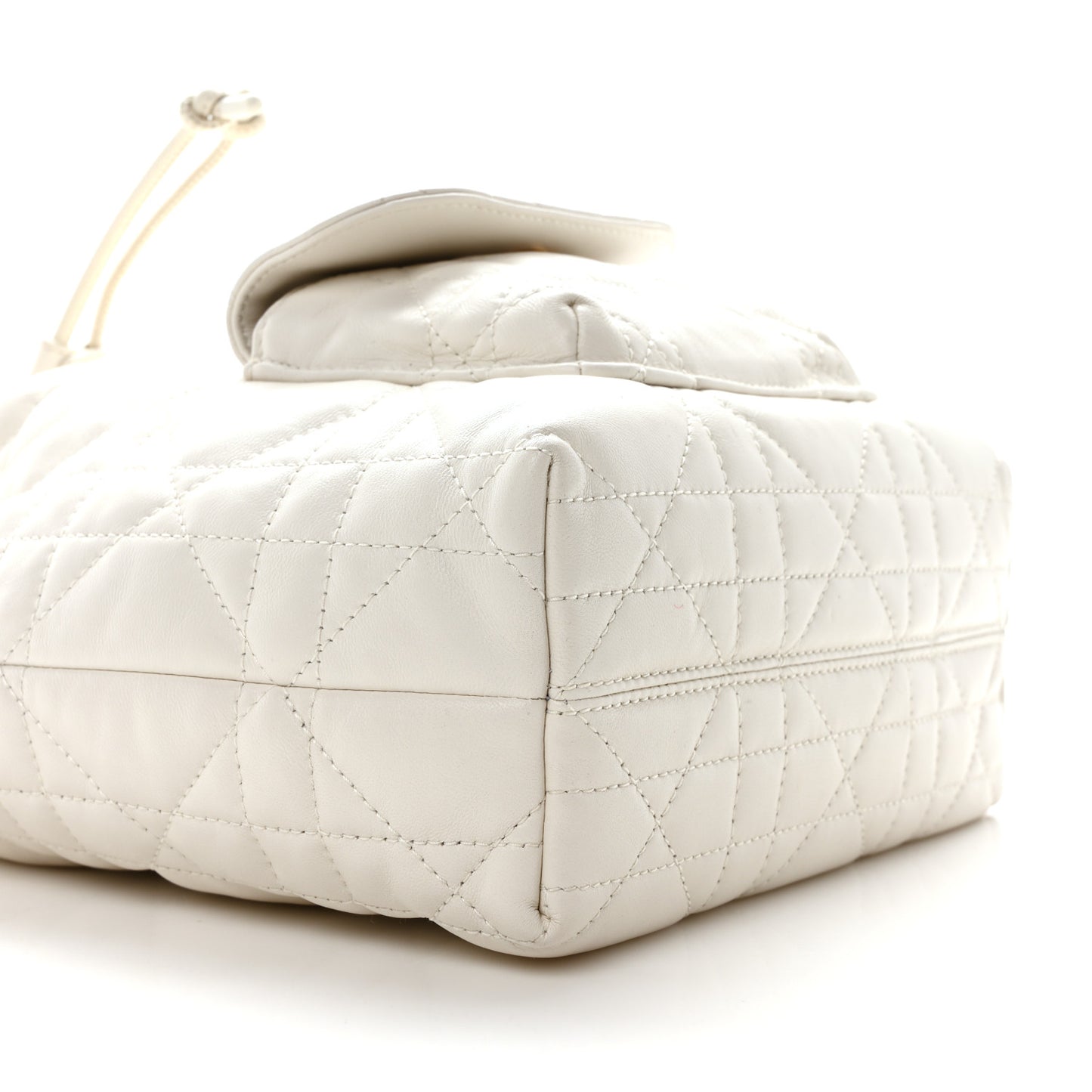 Lambskin Macrocannage Small Caro Bucket Bag Latte