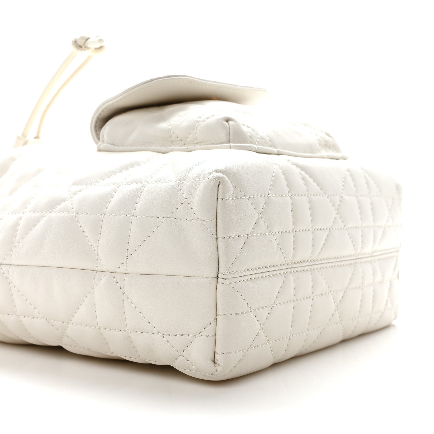 Christian Dior Lambskin Macrocannage Small Caro Bucket Bag Latte 9 of 10