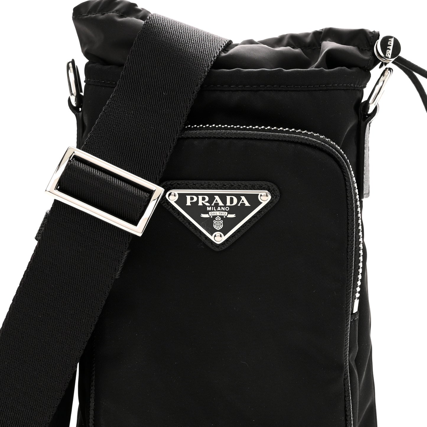 Tessuto Nylon Saffiano Phone Case Crossbody Black