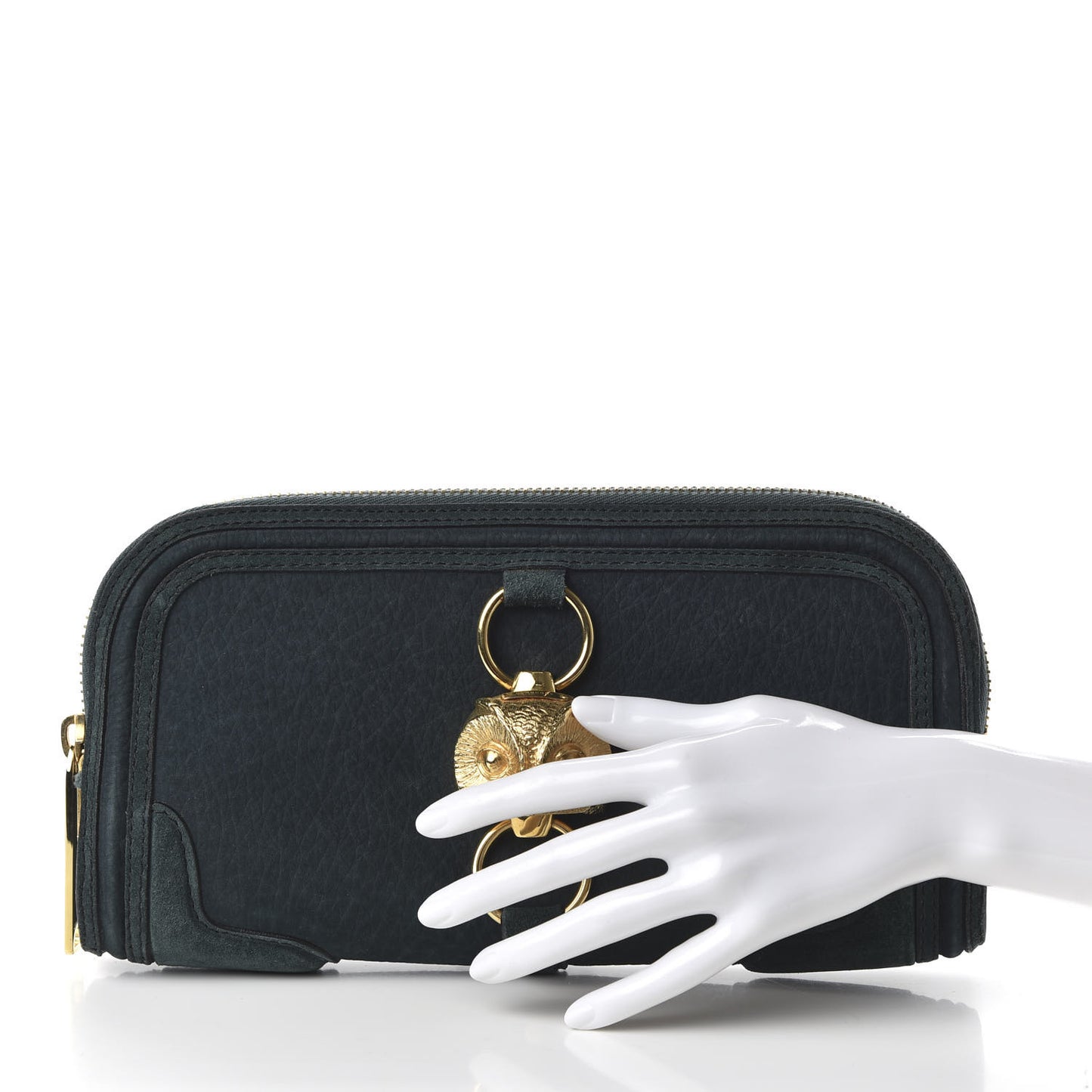 Prorsum Grainy Nubuck Alma Owl Clutch Indigo Green