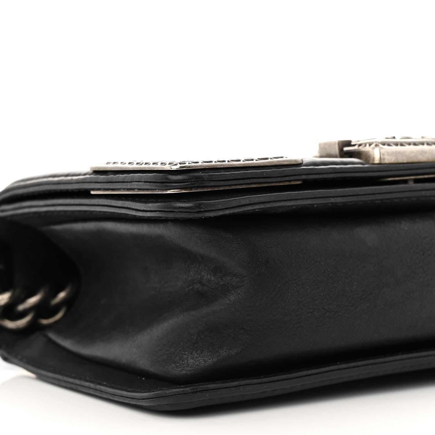 Chanel Calfskin Quilted Embellished Metal Small Boy Flap Black 9 of 15