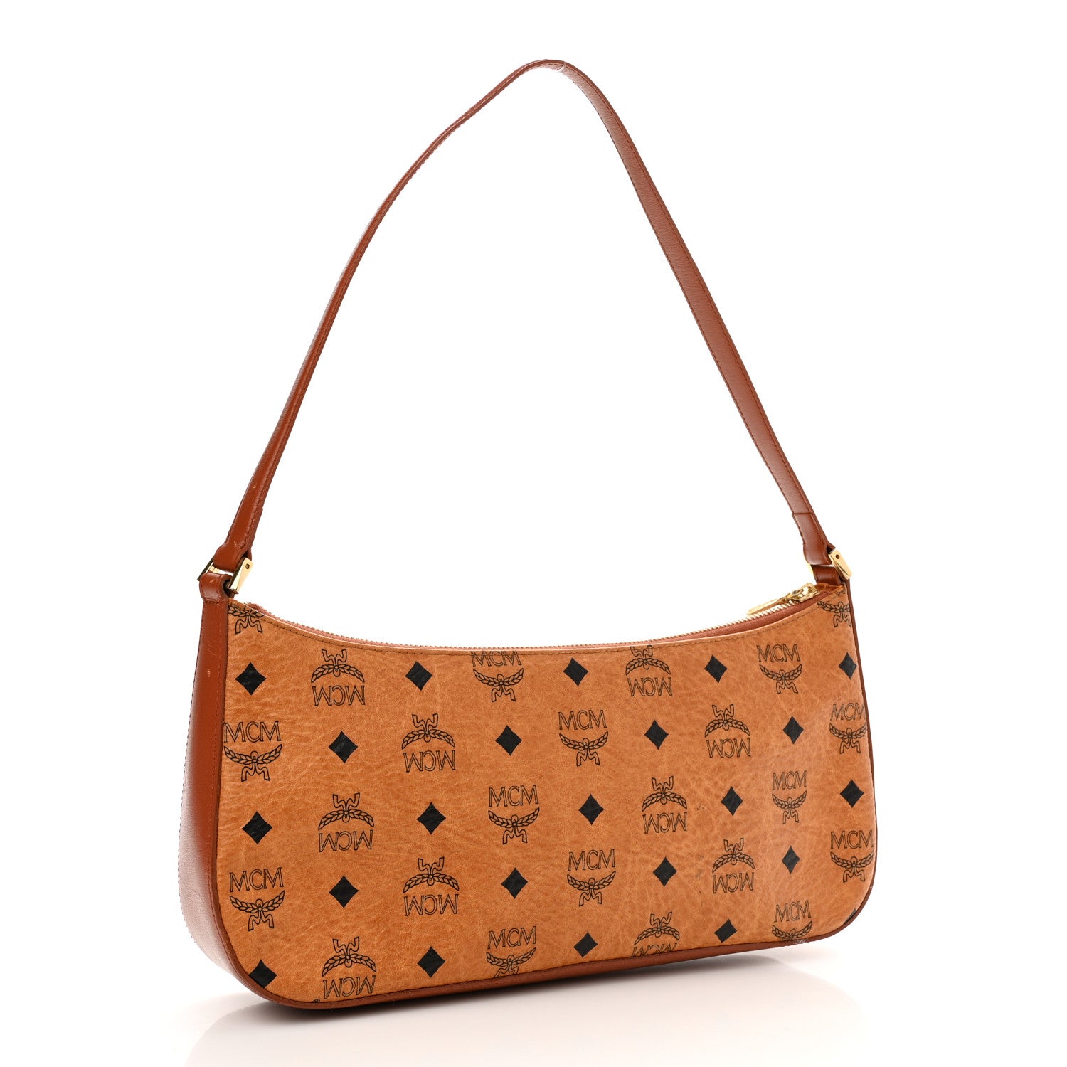 MCM Visetos Baguette Bag Cognac 2 of 10