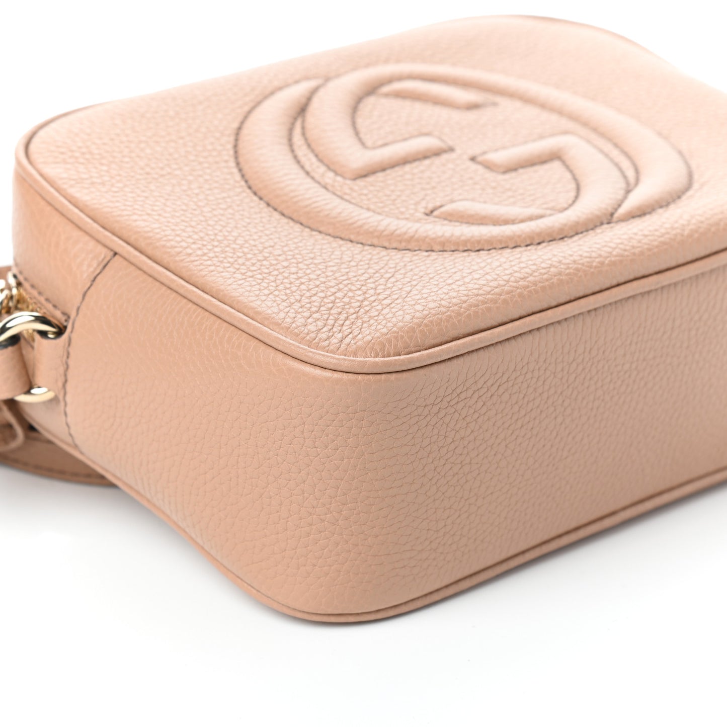 Pebbled Calfskin Small Soho Disco Bag Camelia