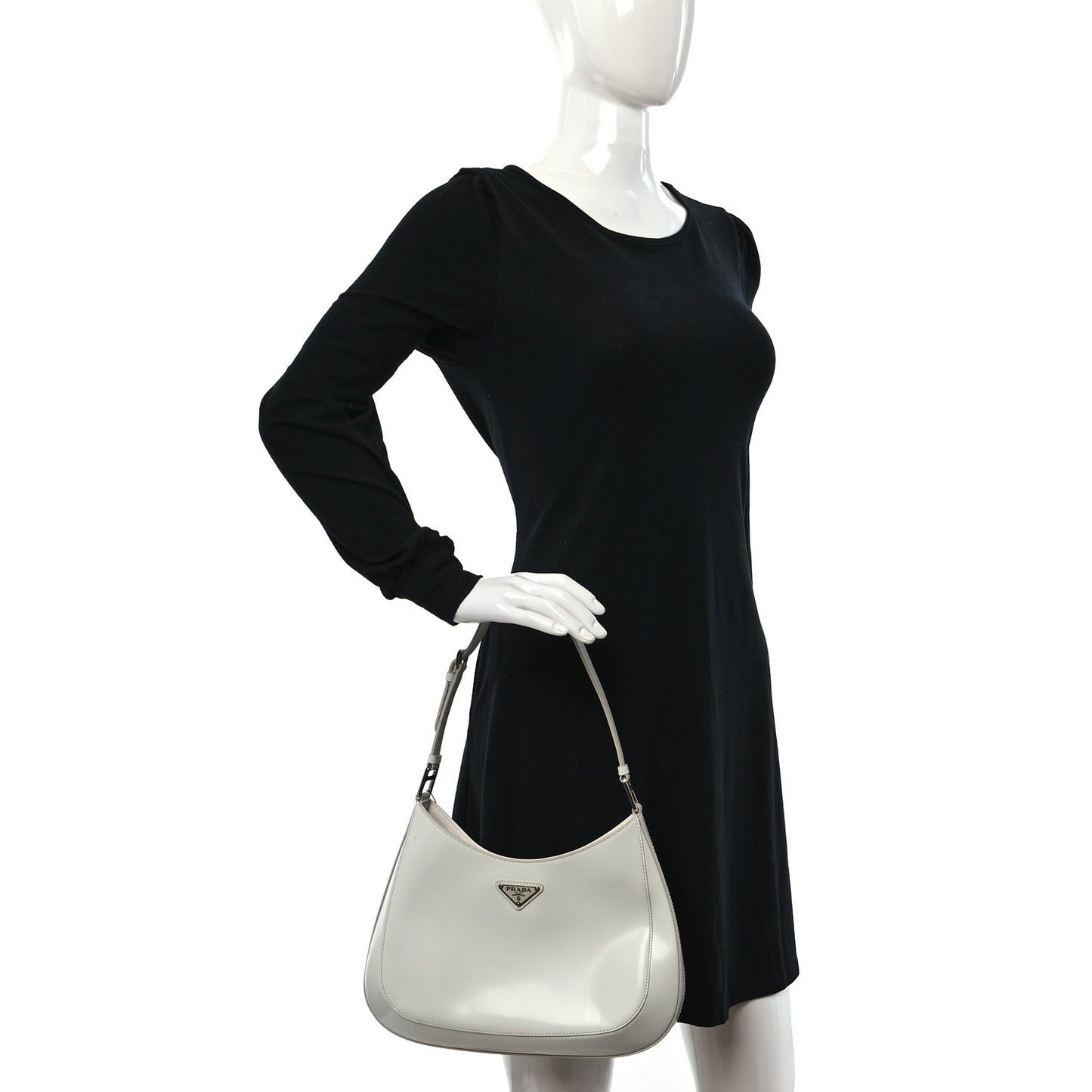 Spazzolato Large Cleo Adjustable Strap Shoulder Bag White