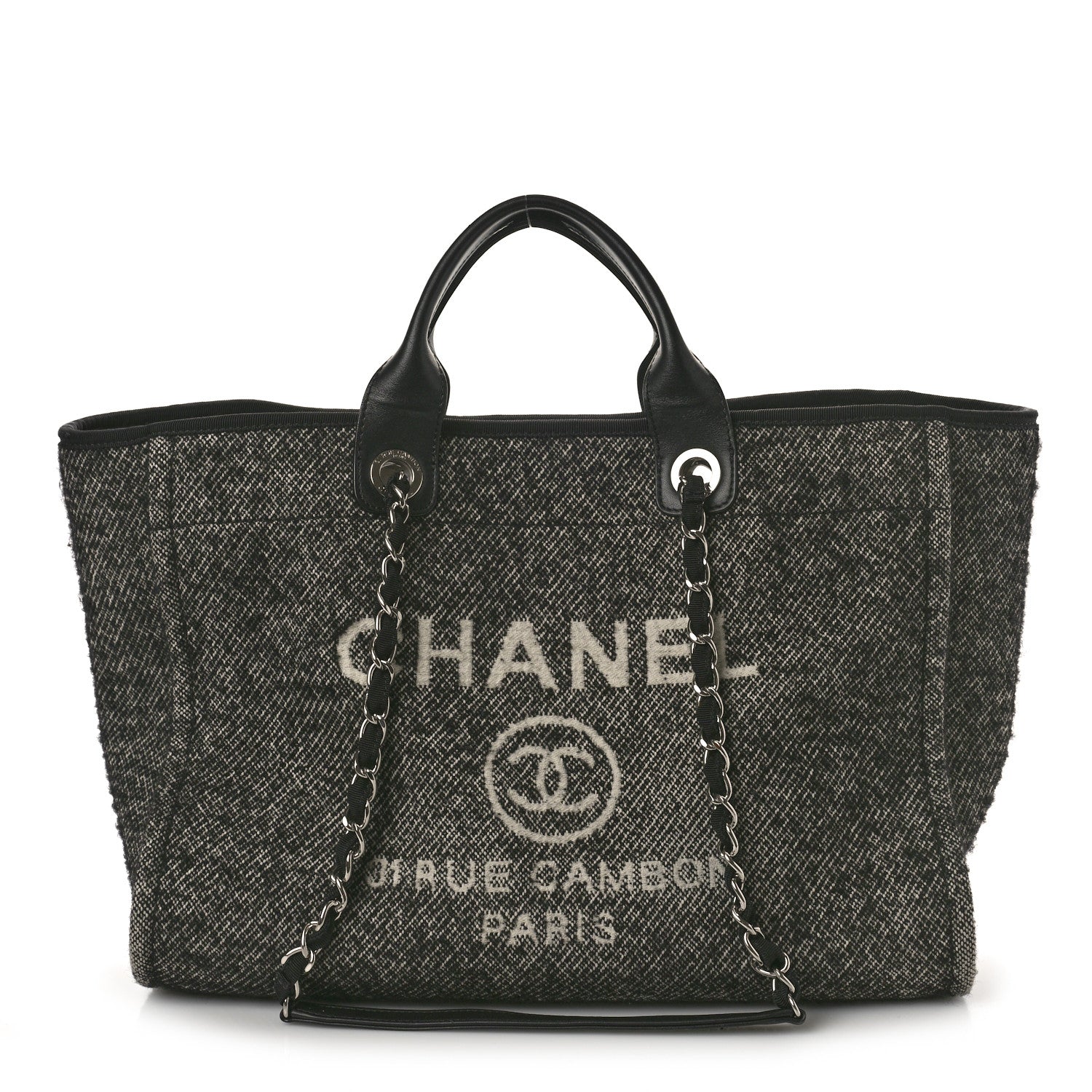 Chanel Mixed Fibers Calfskin Medium Deauville Tote Black 1 of 13