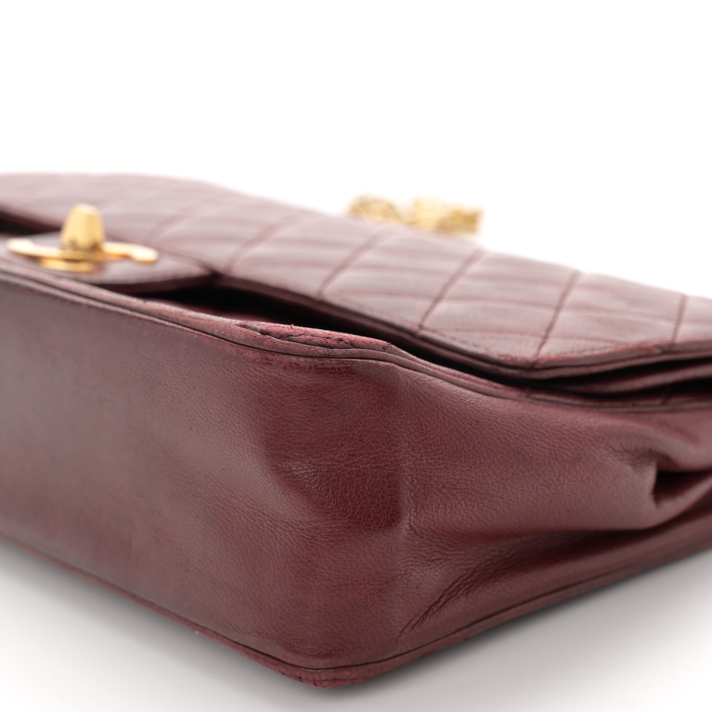Lambskin Quilted Medium Double Flap Bijoux Chain Bordeaux
