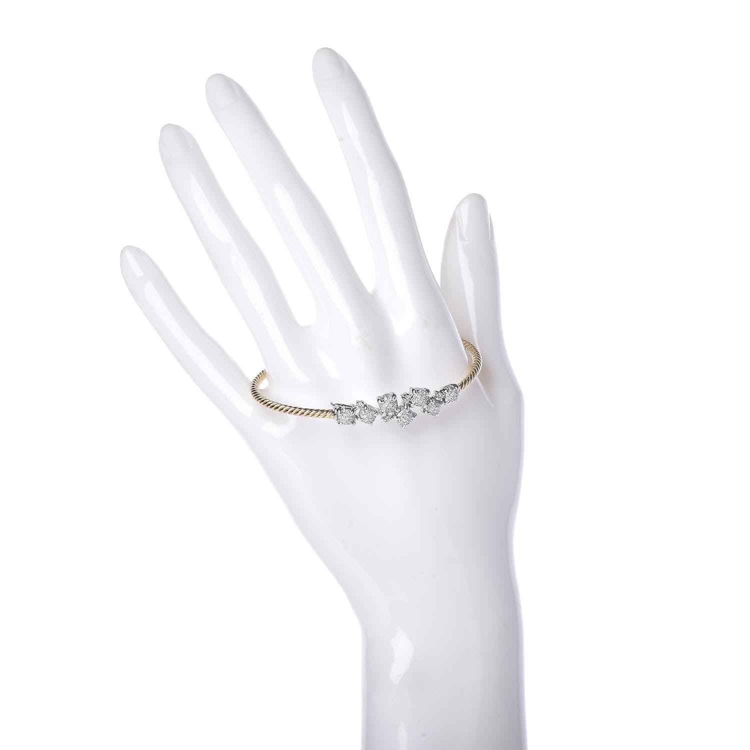 David Yurman 18K Yellow White Gold Diamond Precious Chatelaine Bracelet 2 of 6