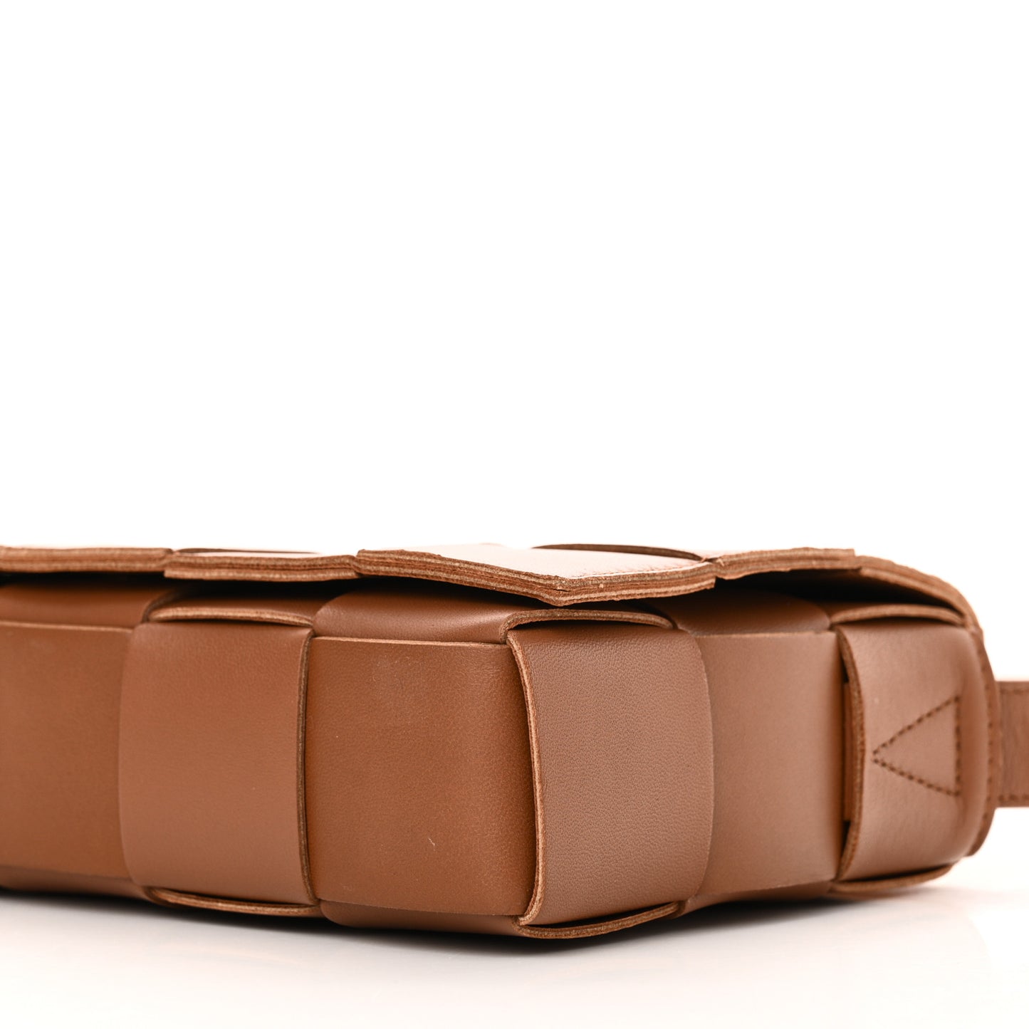 Lambskin Maxi Intrecciato Cassette Crossbody Bag Caramel