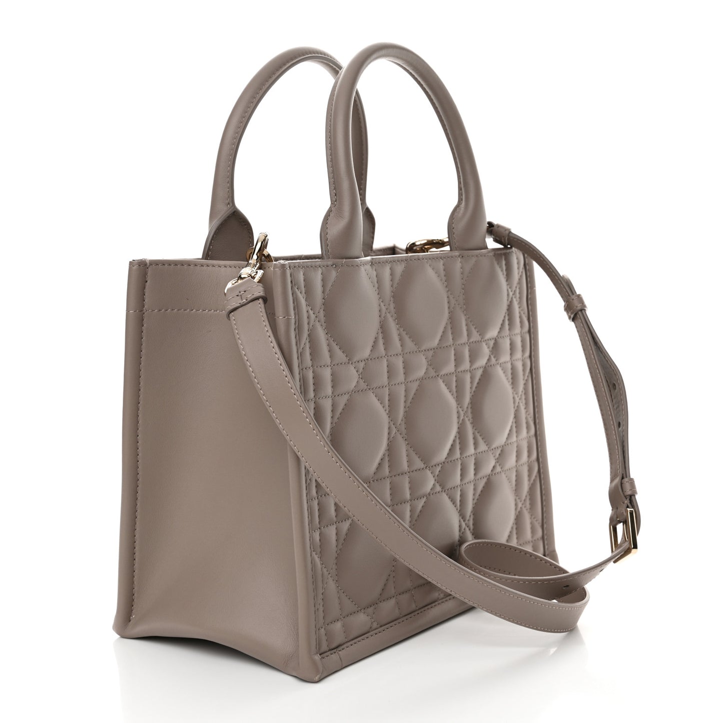 Calfskin Macrocannage Small Book Tote Taupe