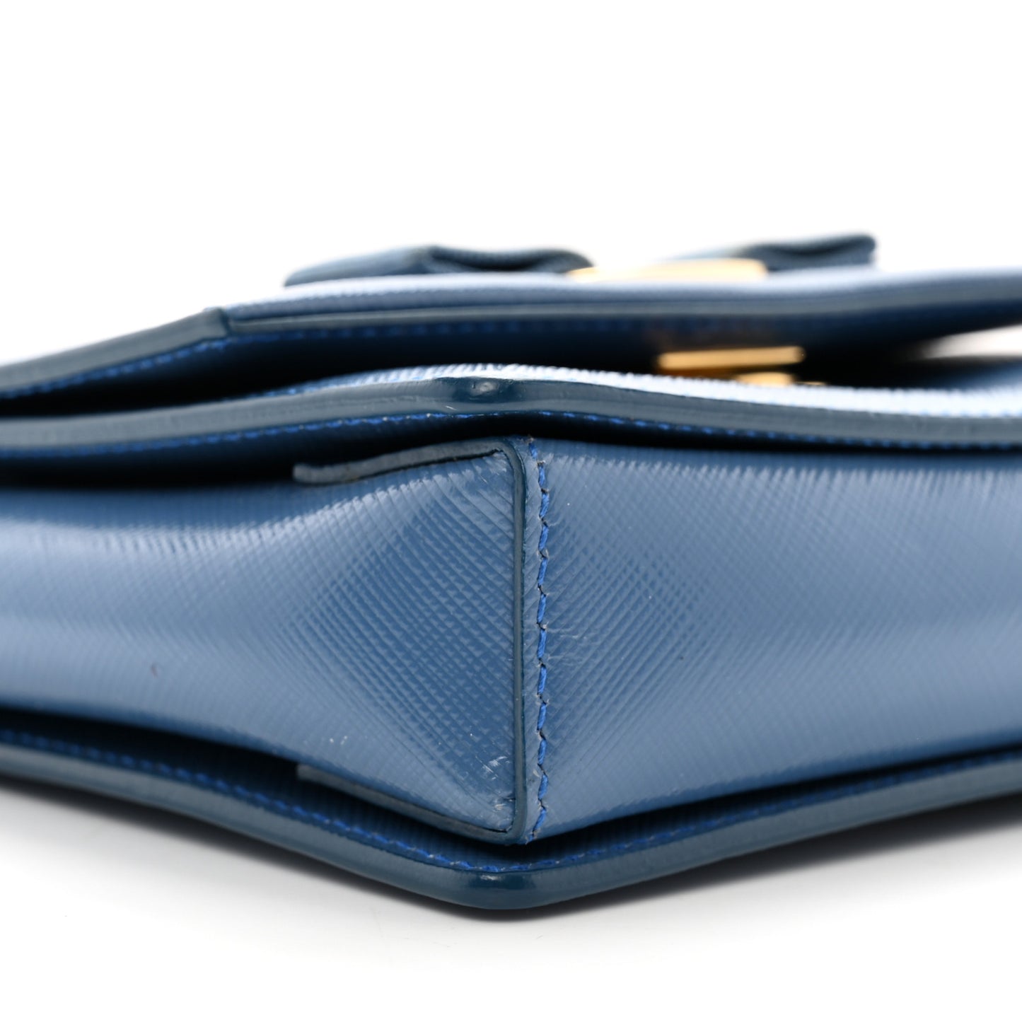 Hammered Calfskin Mini Vara Bow Crossbody Bag Blue