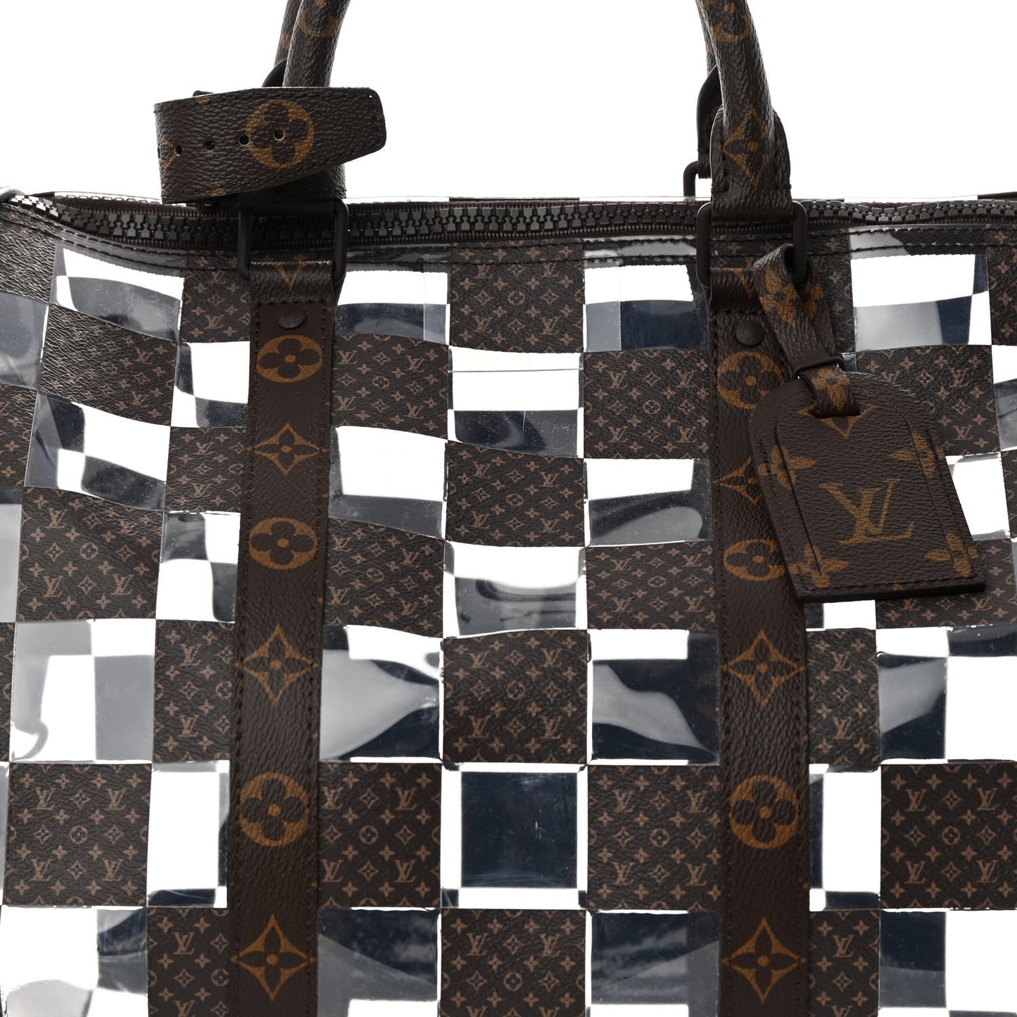 PVC Monogram Chess Keepall Bandouliere 50