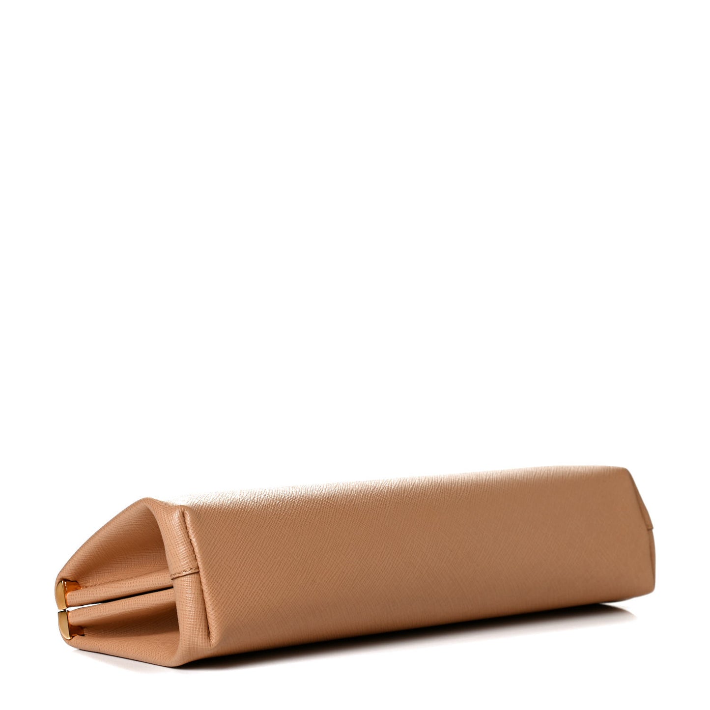 Saffiano Lux East West Frame Clutch Cammeo