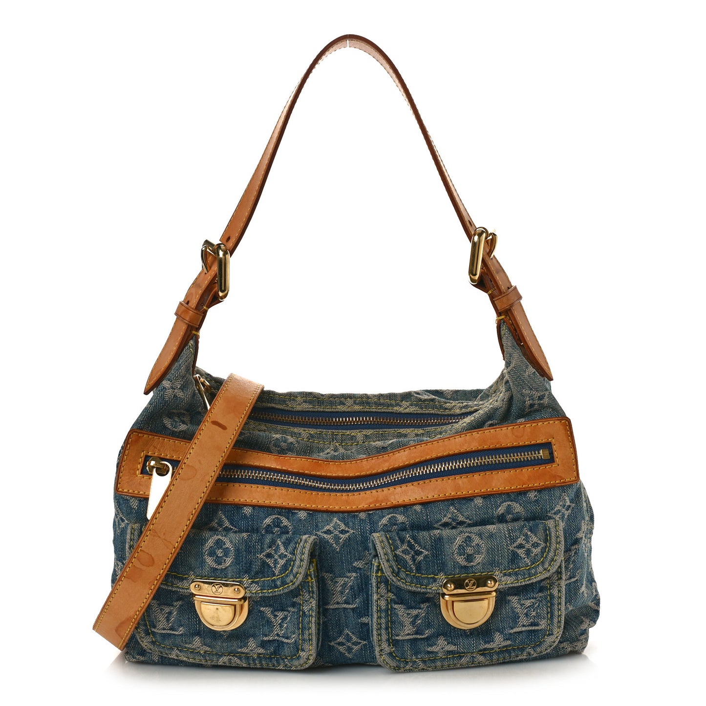Monogram Denim Baggy PM Blue
