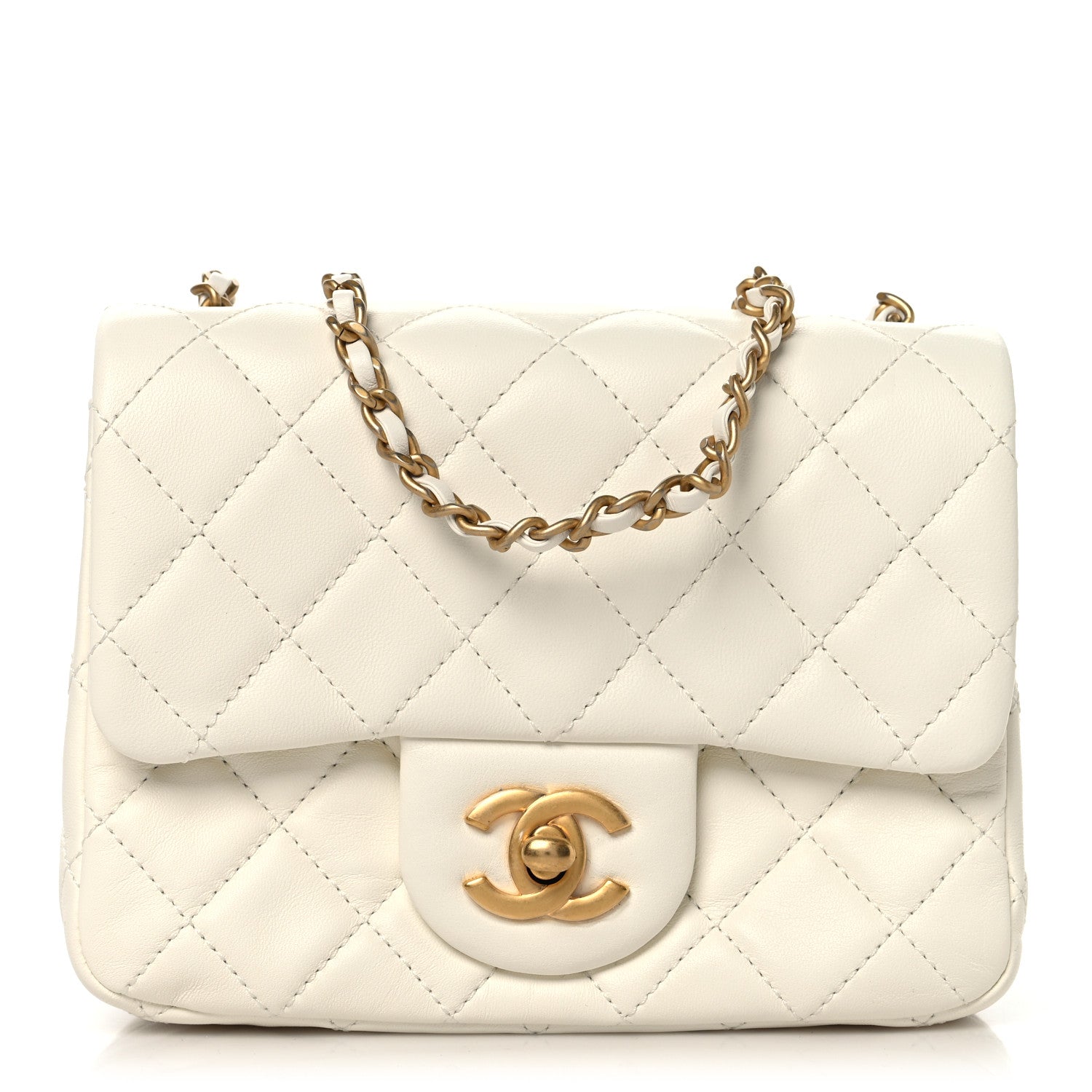 Chanel Lambskin Quilted Mini Pearl Crush Flap White 1776958