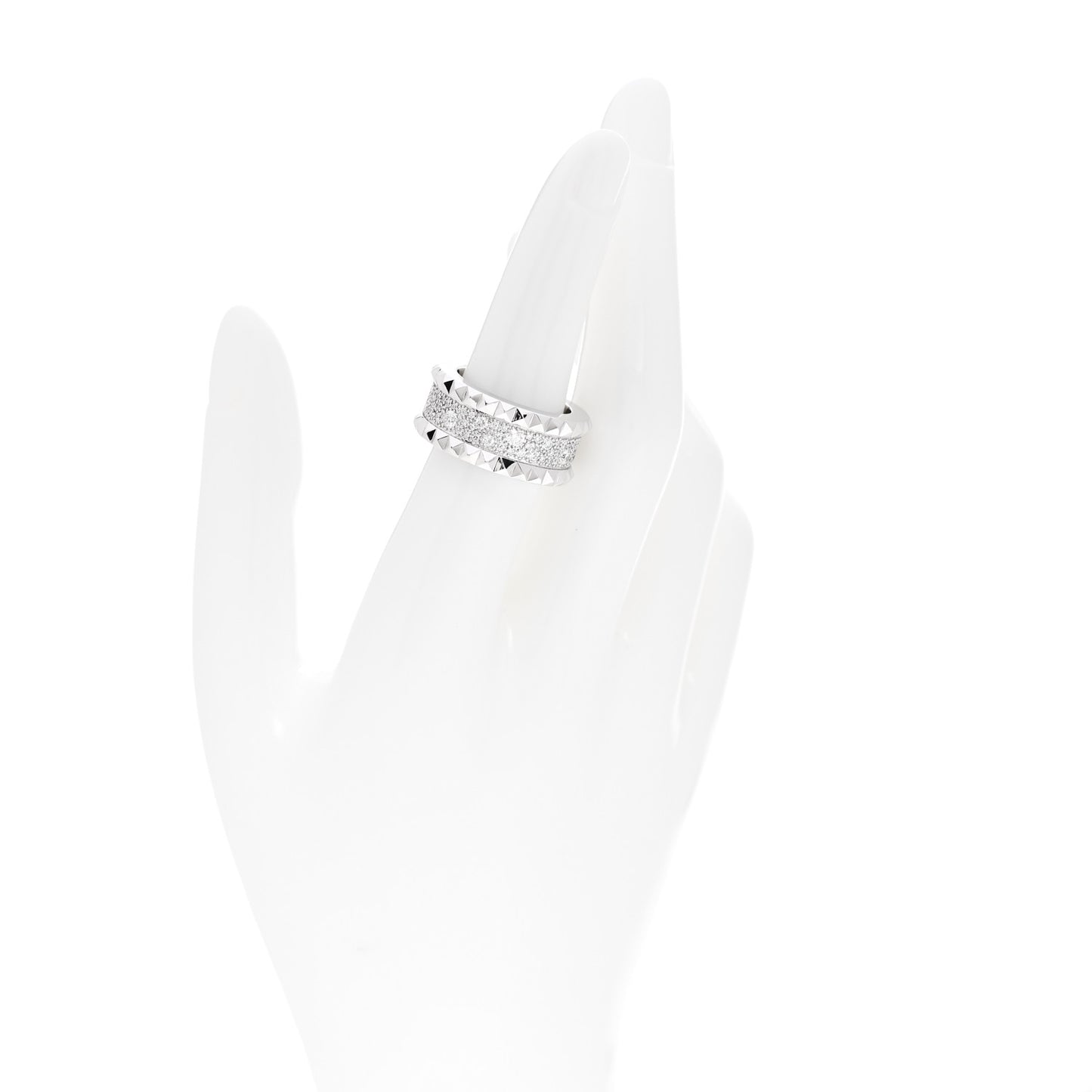 18K White Gold Diamond Rock & Diamonds Ring 53 6.5