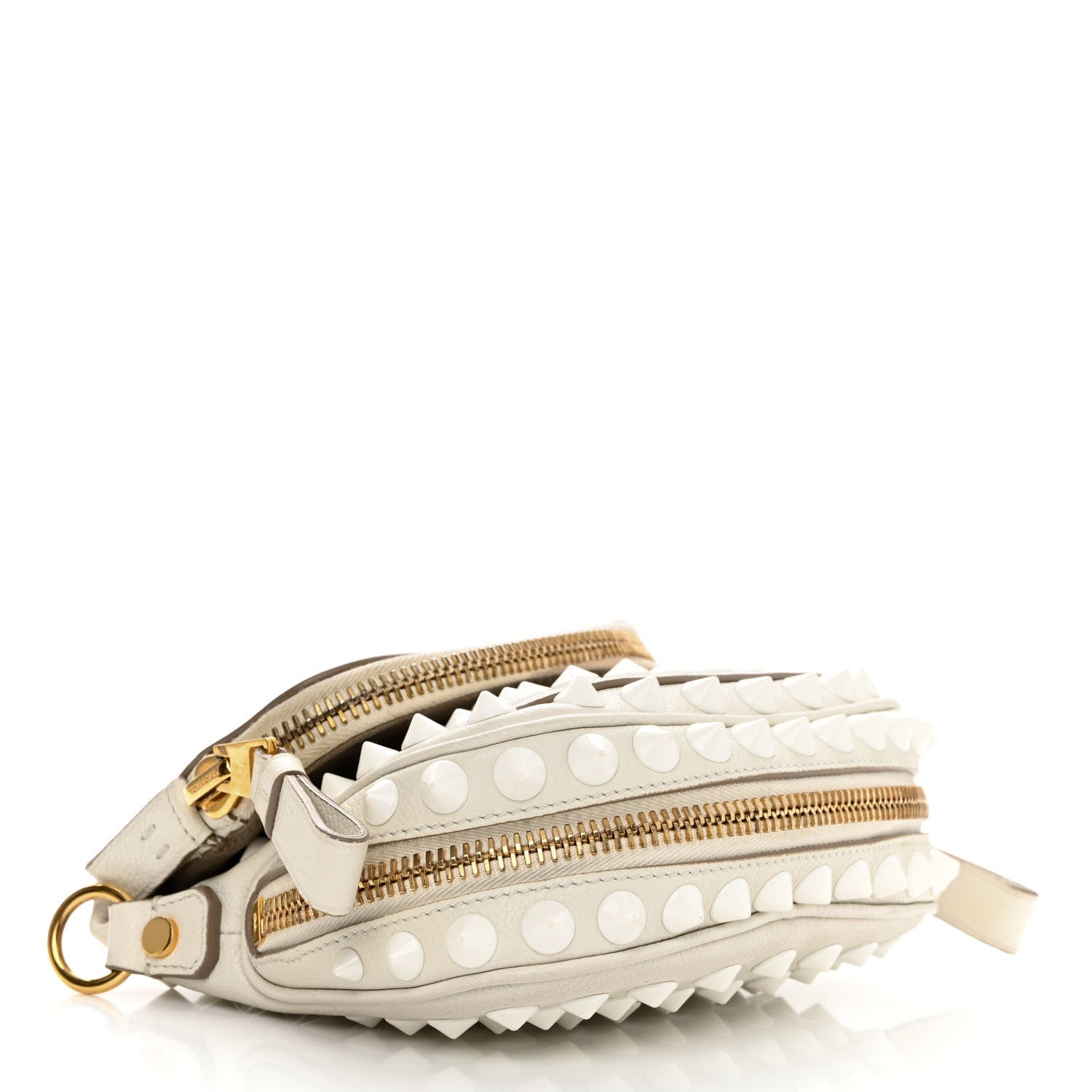 Tom Ford Pebbled Calfskin Studded Mini Jennifer Crossbody White 4 of 10