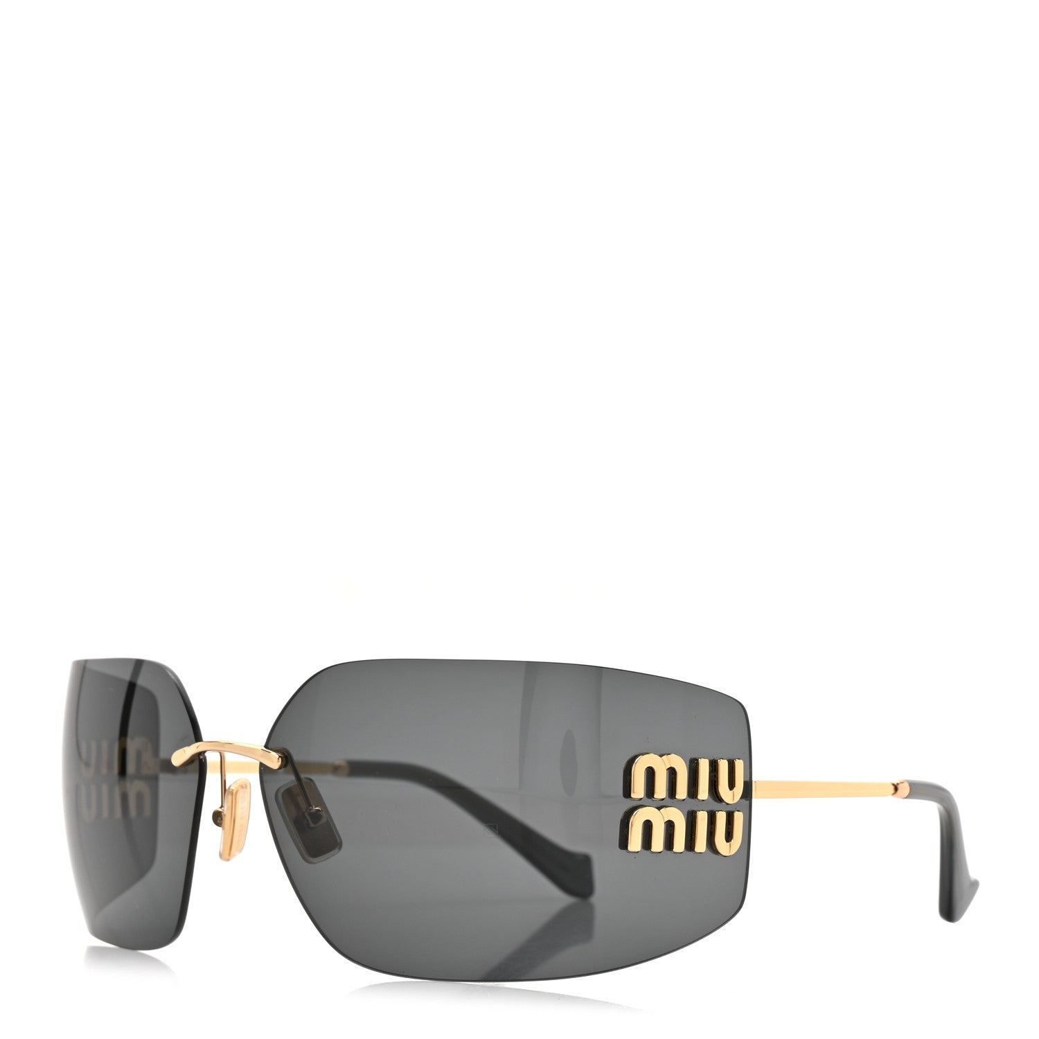 MIU MIU BLACK SILVER GREY CUTOUT SUNGLASSES SMU 54T Miu Miu MIU MIU MU54TS NOIR Cut Out 54T Blue Gradient  main image 4
