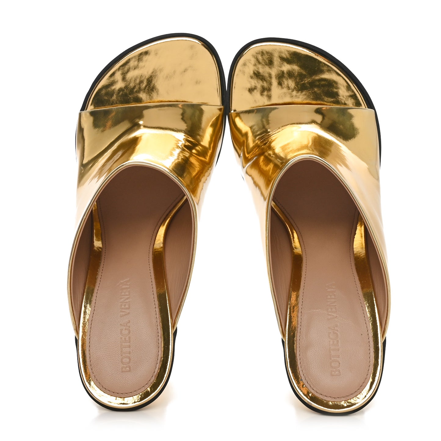 Laminated Calfskin Atomic Mule 39 Gold