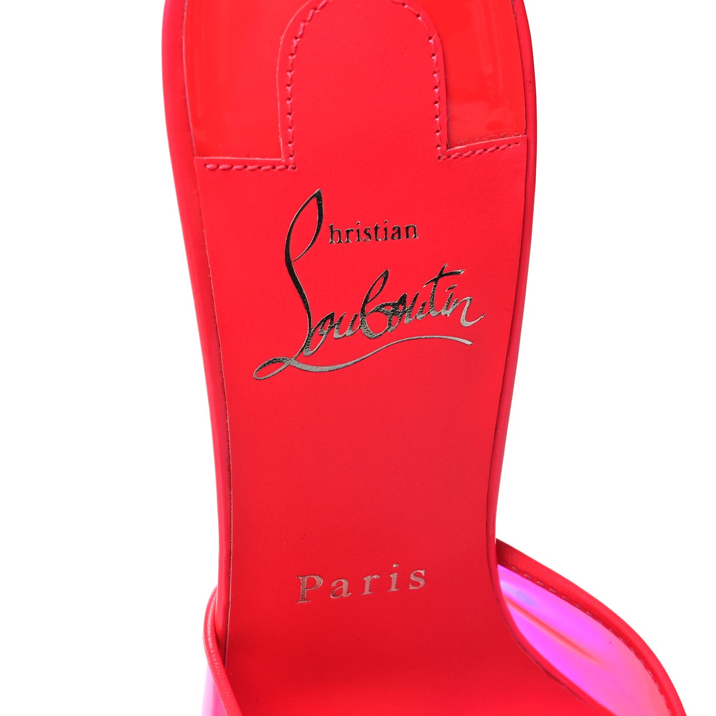 Patent Iridescent SPike 85 Slide Sandals 36.5 Fluo Pink