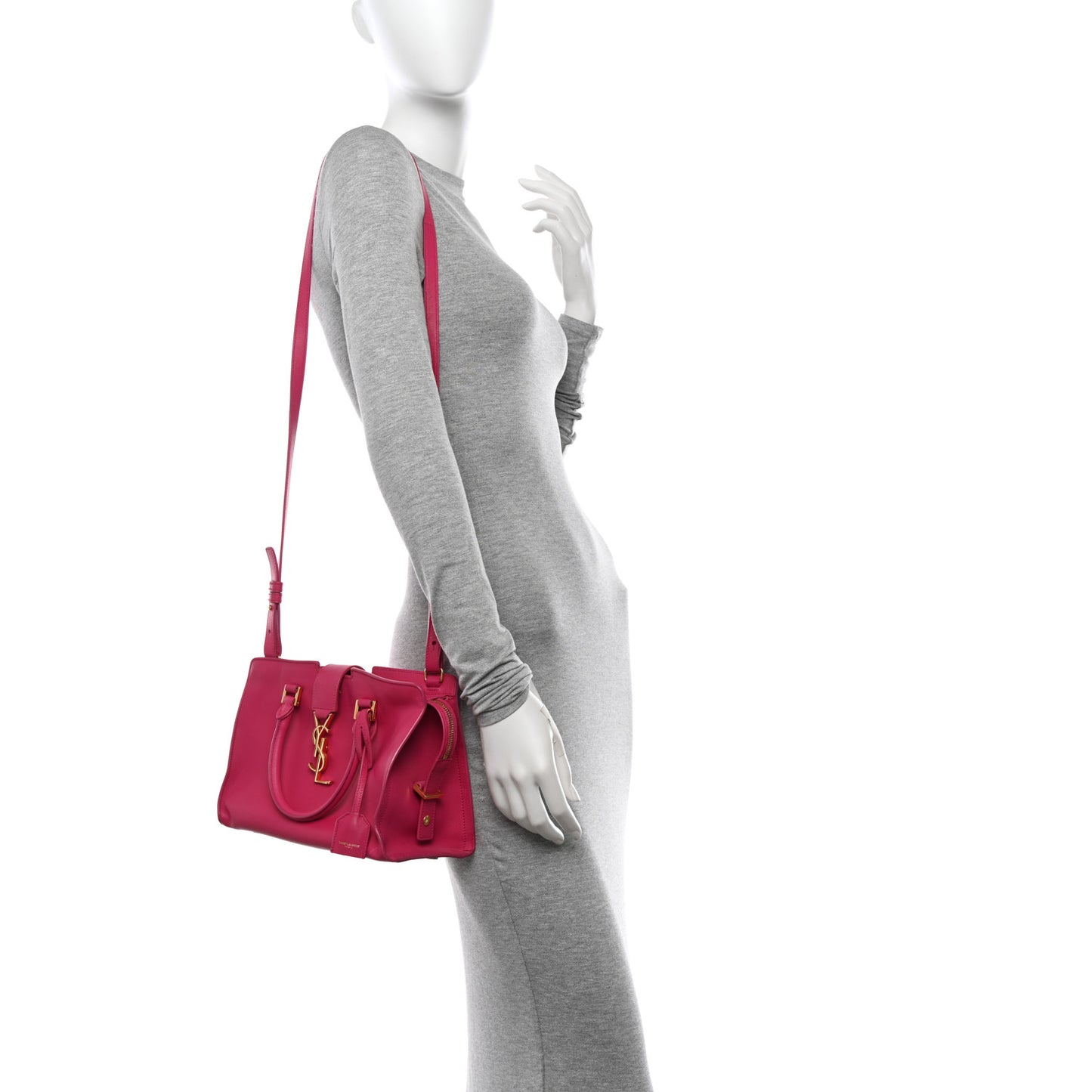 Calfskin Baby Monogram Cabas Fuchsia