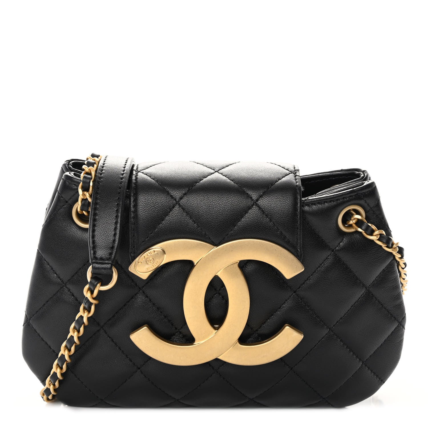 Chanel Lambskin Quilted Small Messenger Bag Black 1 of 9