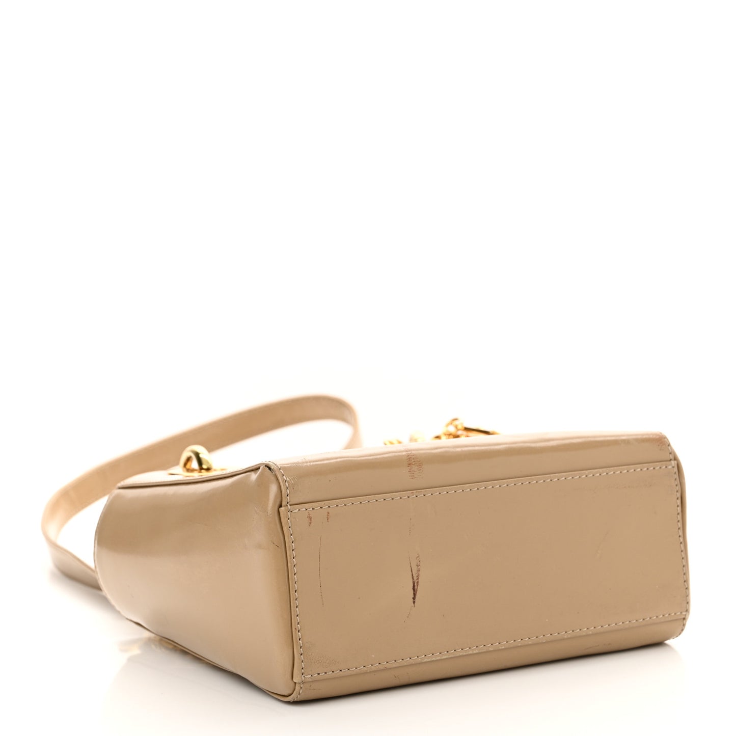 Patent Mini Lady Dior Beige