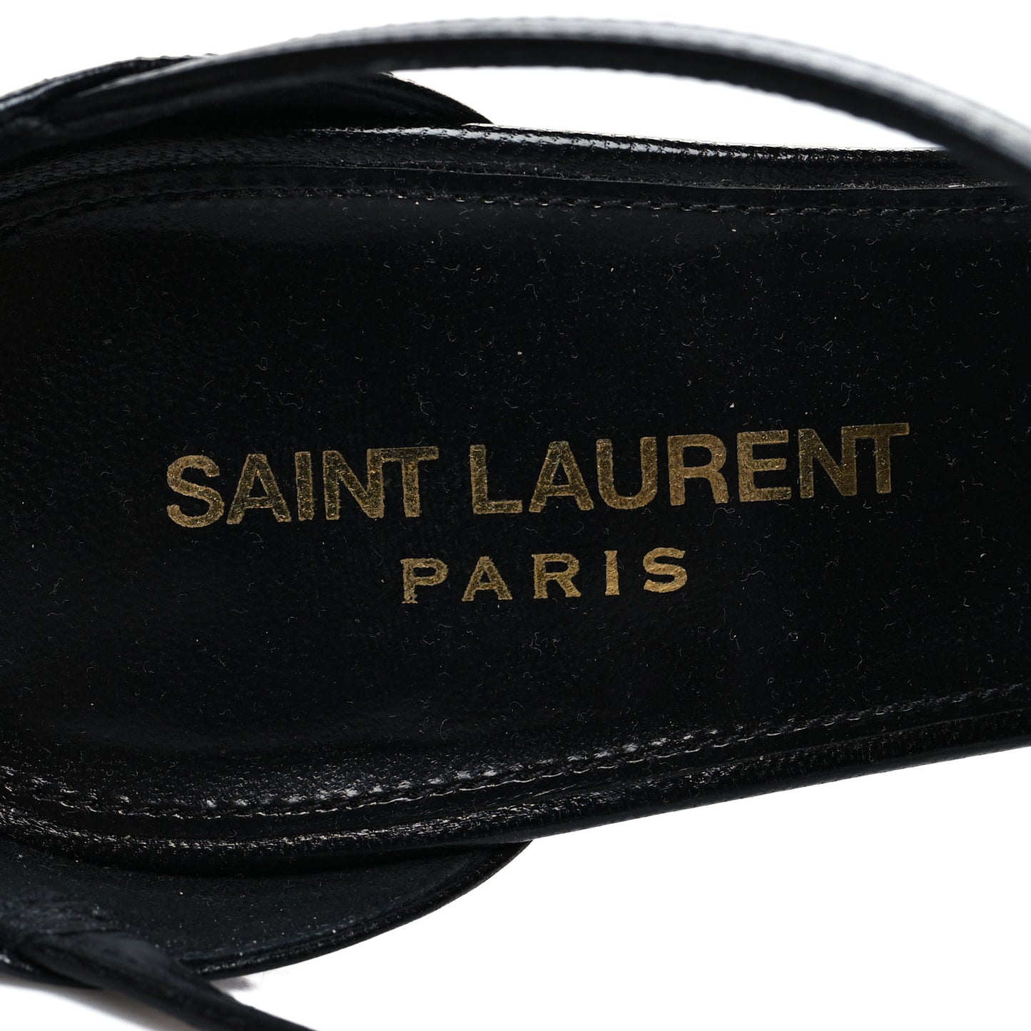Patent Calfskin Cassandra 110 Sandals 40 Black Gold