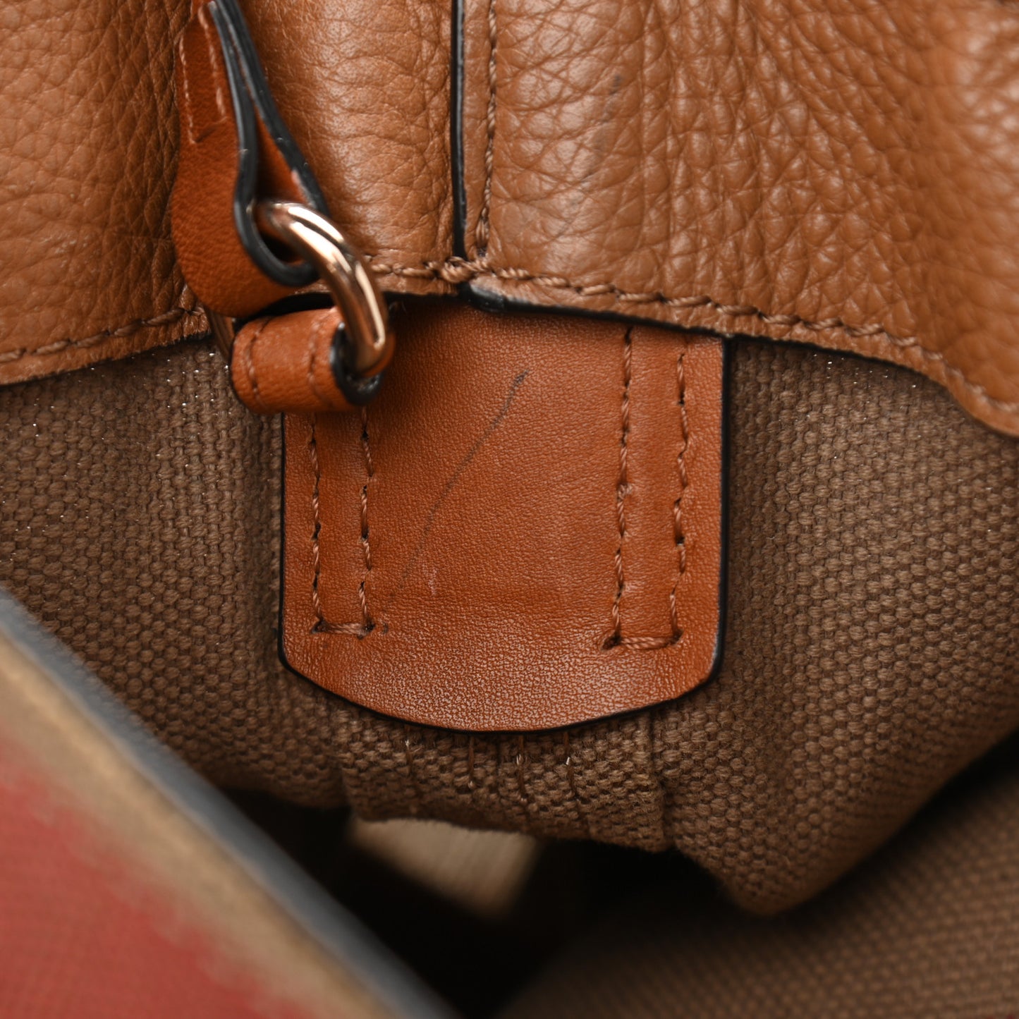 Canvas Mega Check Mini Ashby Tassel Crossbody Saddle Brown