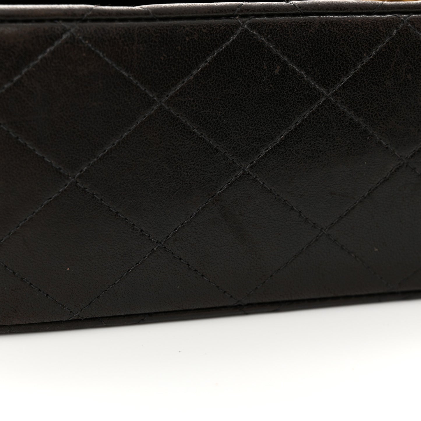 Lambskin Quilted Medium Double Flap Dark Brown