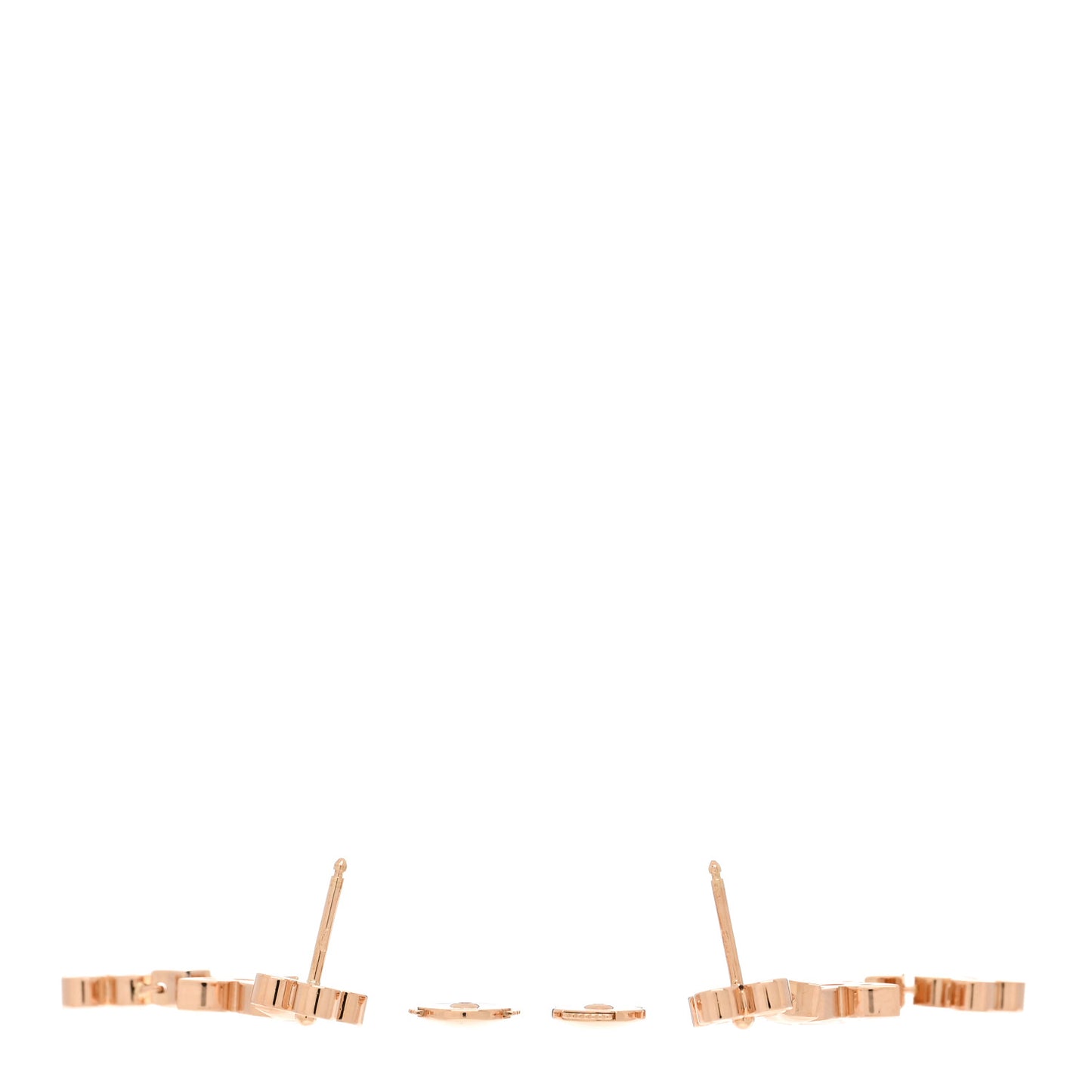 18K Pink Gold Diamond Dentelle One Row Earrings