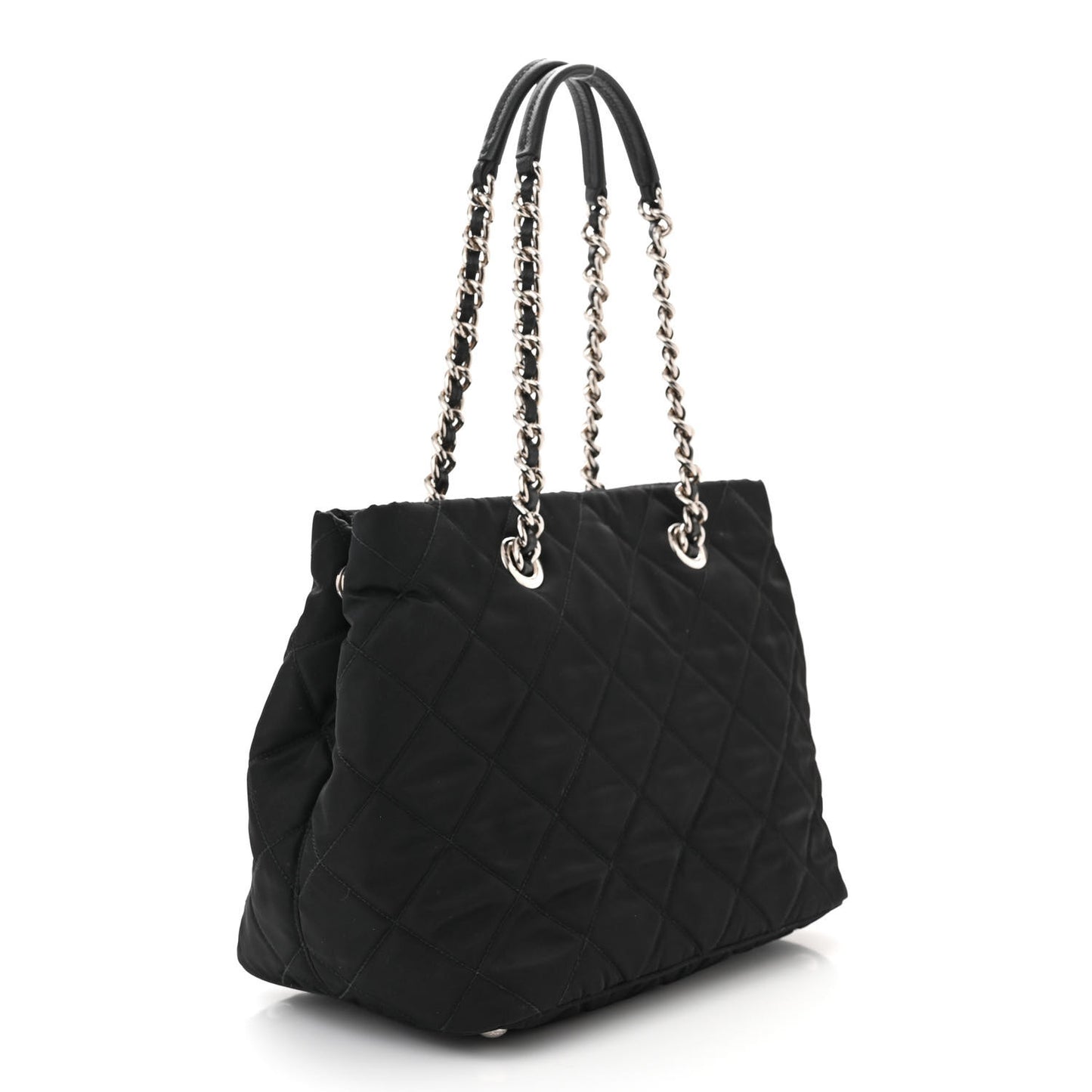 Nylon Tessuto Impuntu Quilted Tote Black