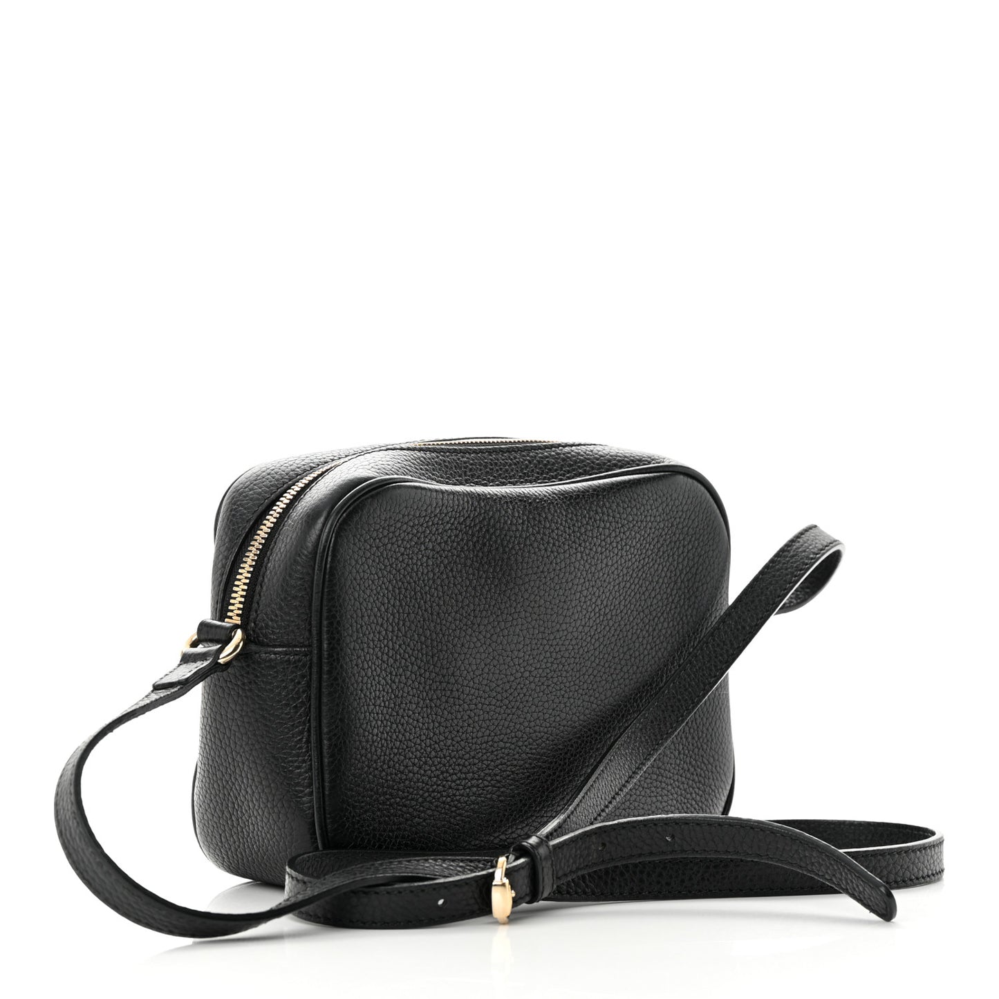 Pebbled Calfskin Small Soho Disco Bag Black
