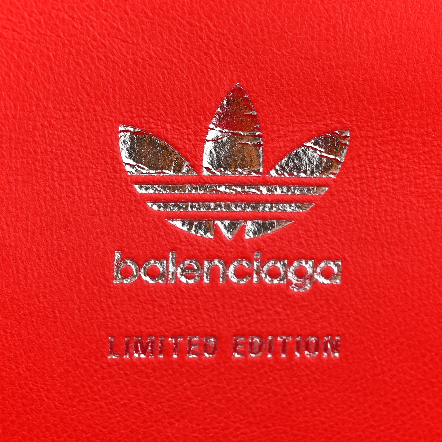 X ADIDAS Shiny Box Calfskin Hourglass Top Handle Bag XS Bright Red