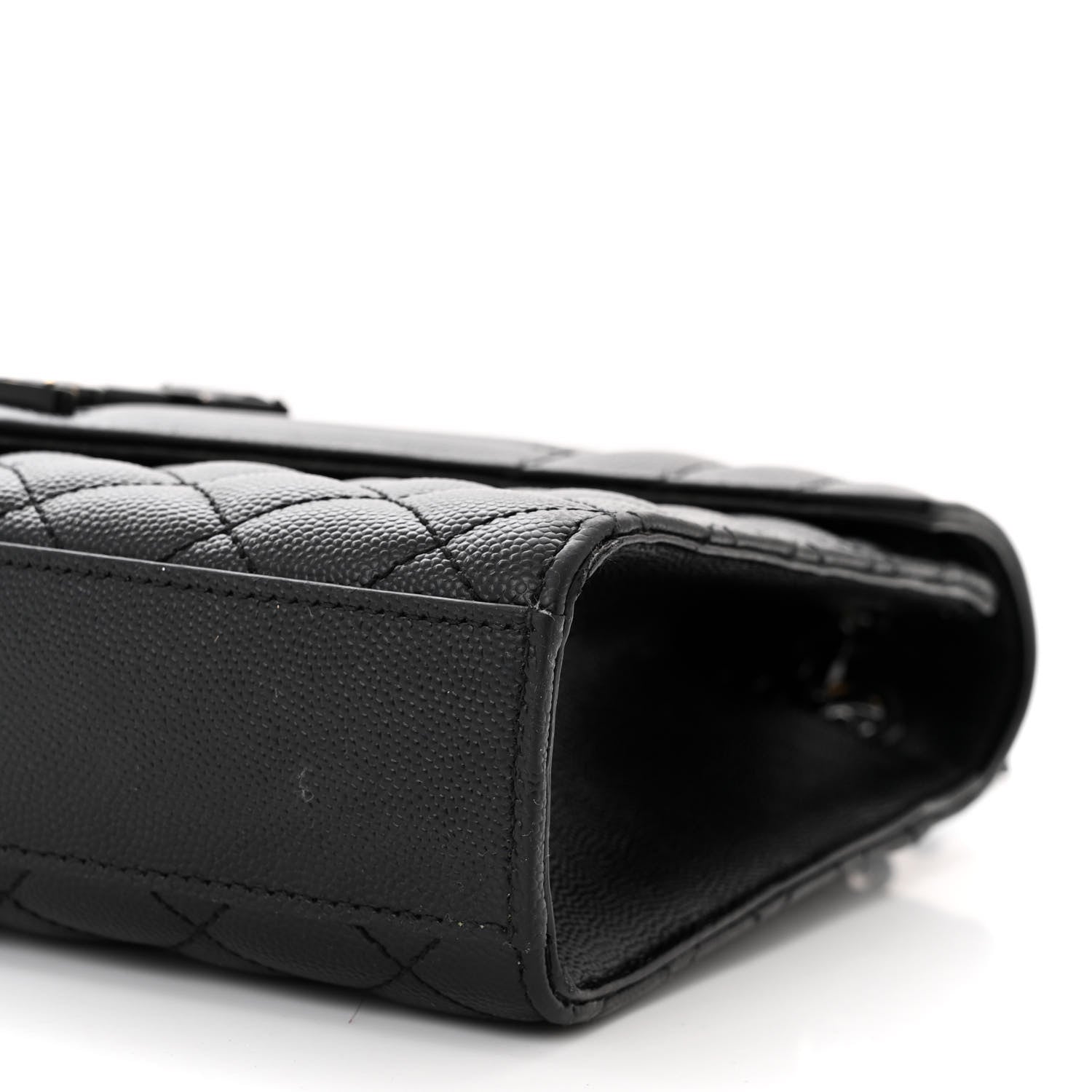 Saint Laurent Grain De Poudre Textured Mixed Matelasse Triquilt Medium Monogram Monochrome Satchel Black 9 of 12