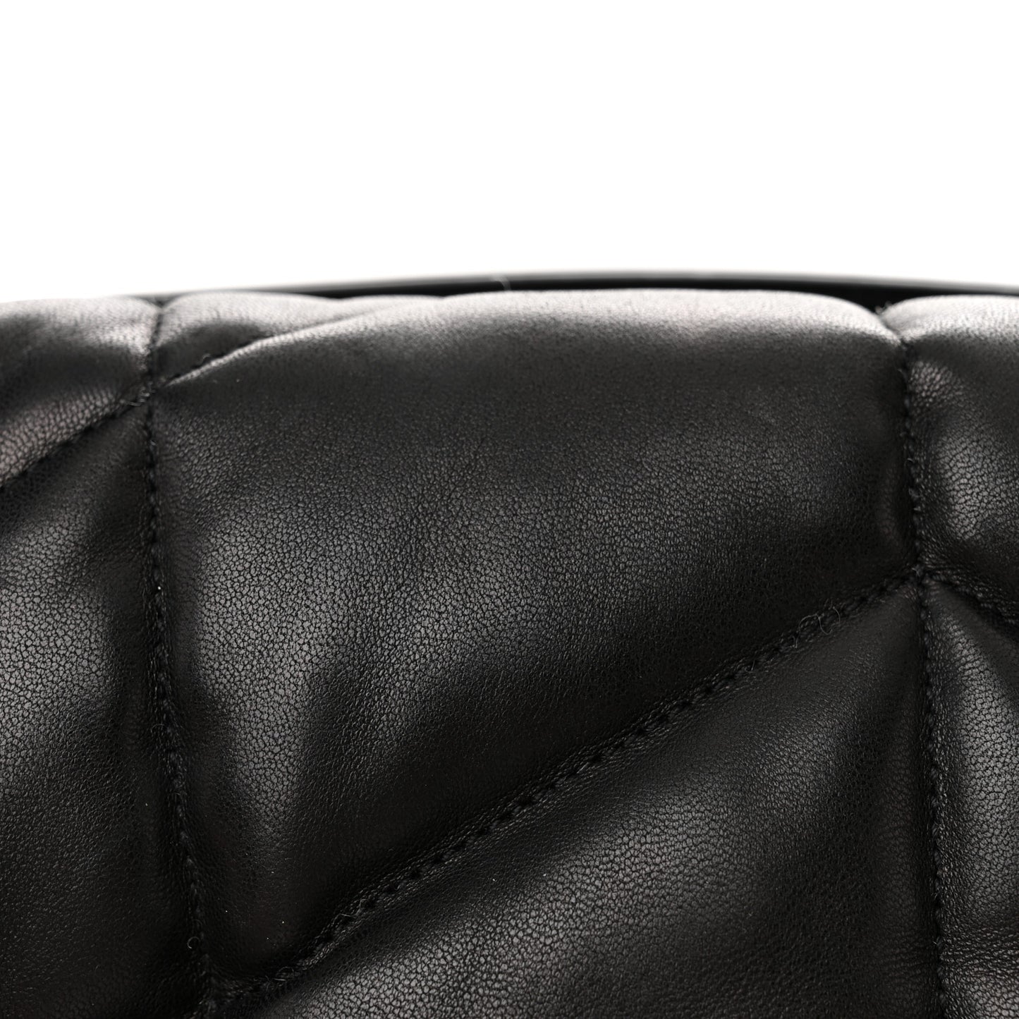 Lambskin Quilted Monogram Monochrome Medium Loulou Puffer Chain Satchel Black