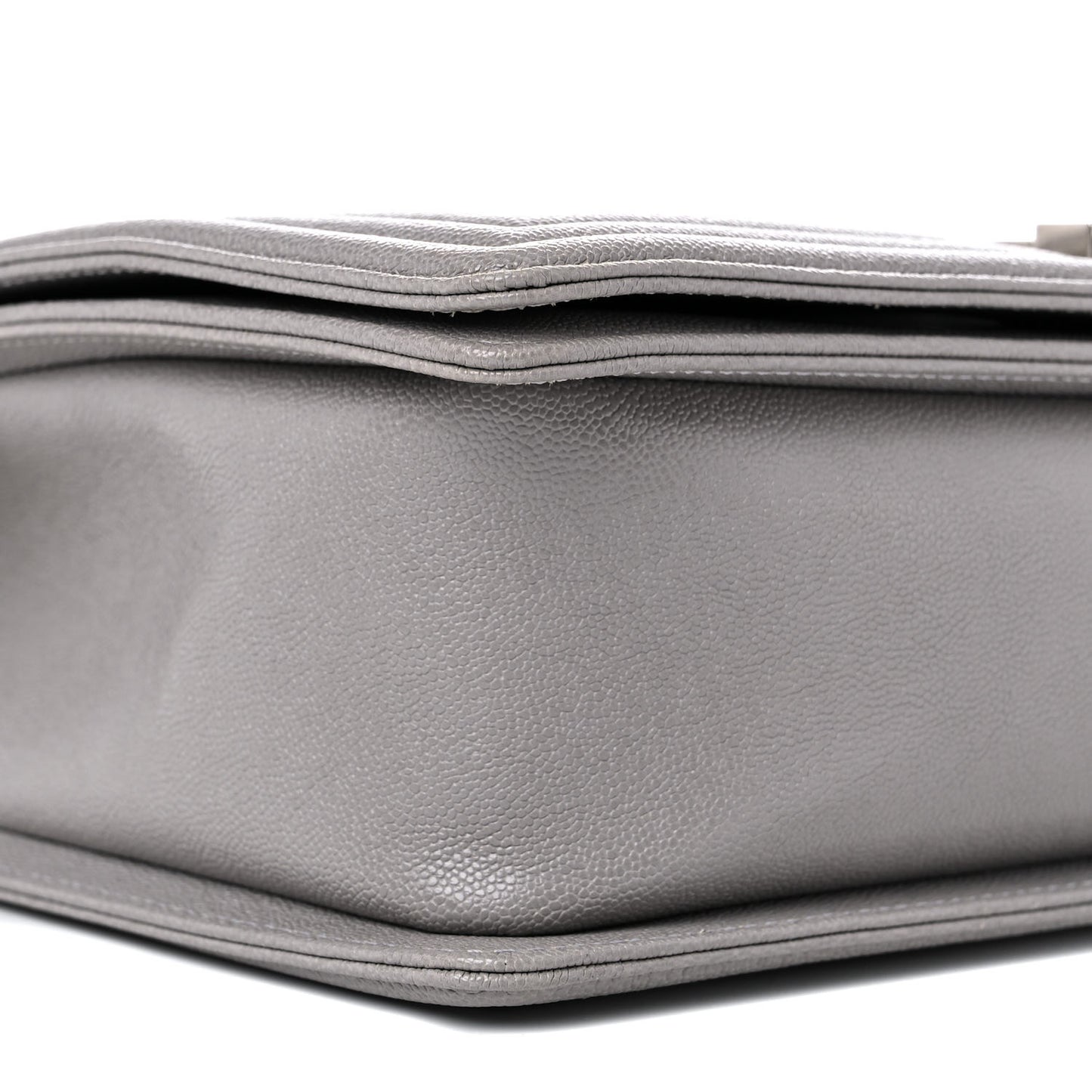 Caviar Quilted New Medium Boy Flap Grey