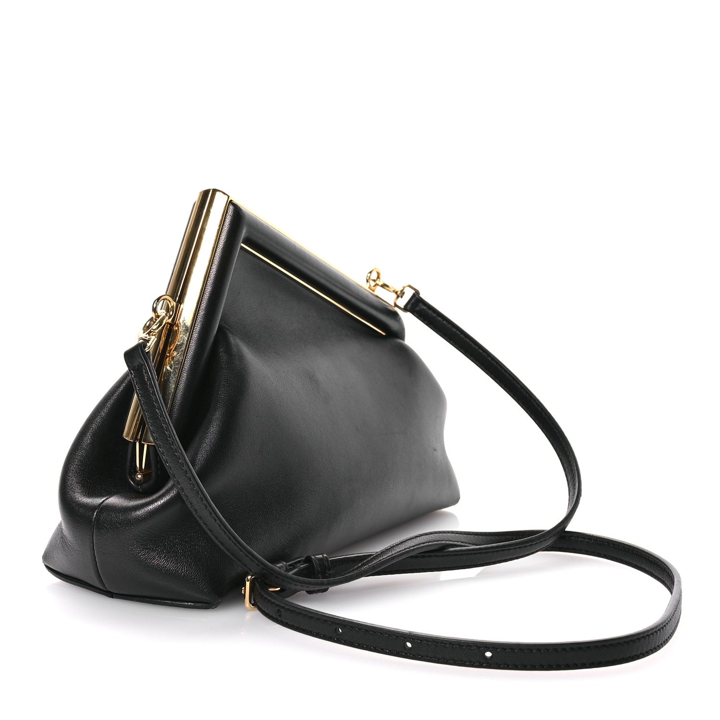 Shiny Nappa Small Fendi First Black