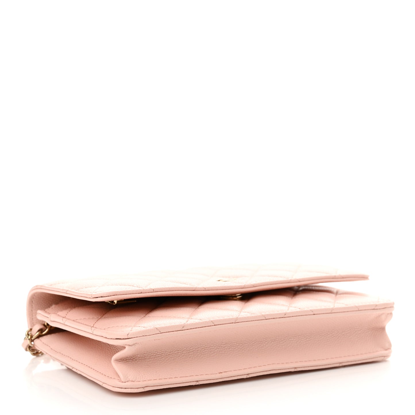 Caviar Quilted Wallet on Chain WOC Light Pink