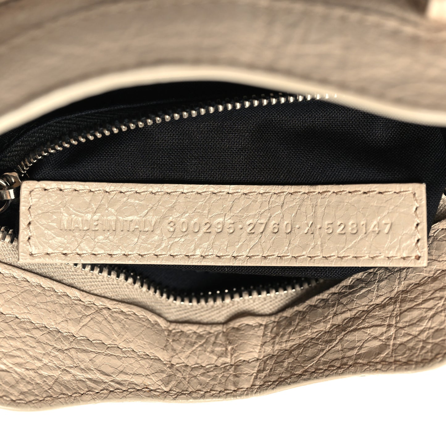 Agneau Classic Silver Hardware Mini City Logo Strap Light Beige Black